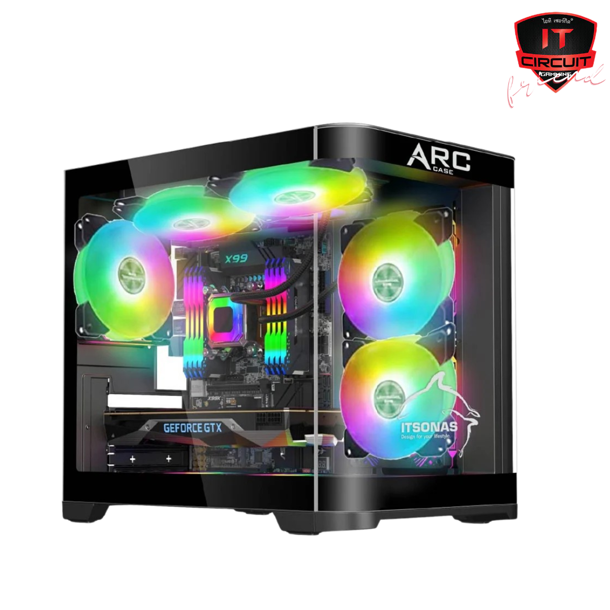 CASE (เคส) (NP) ITSONAS ARC ARGB BLACK (mATX)