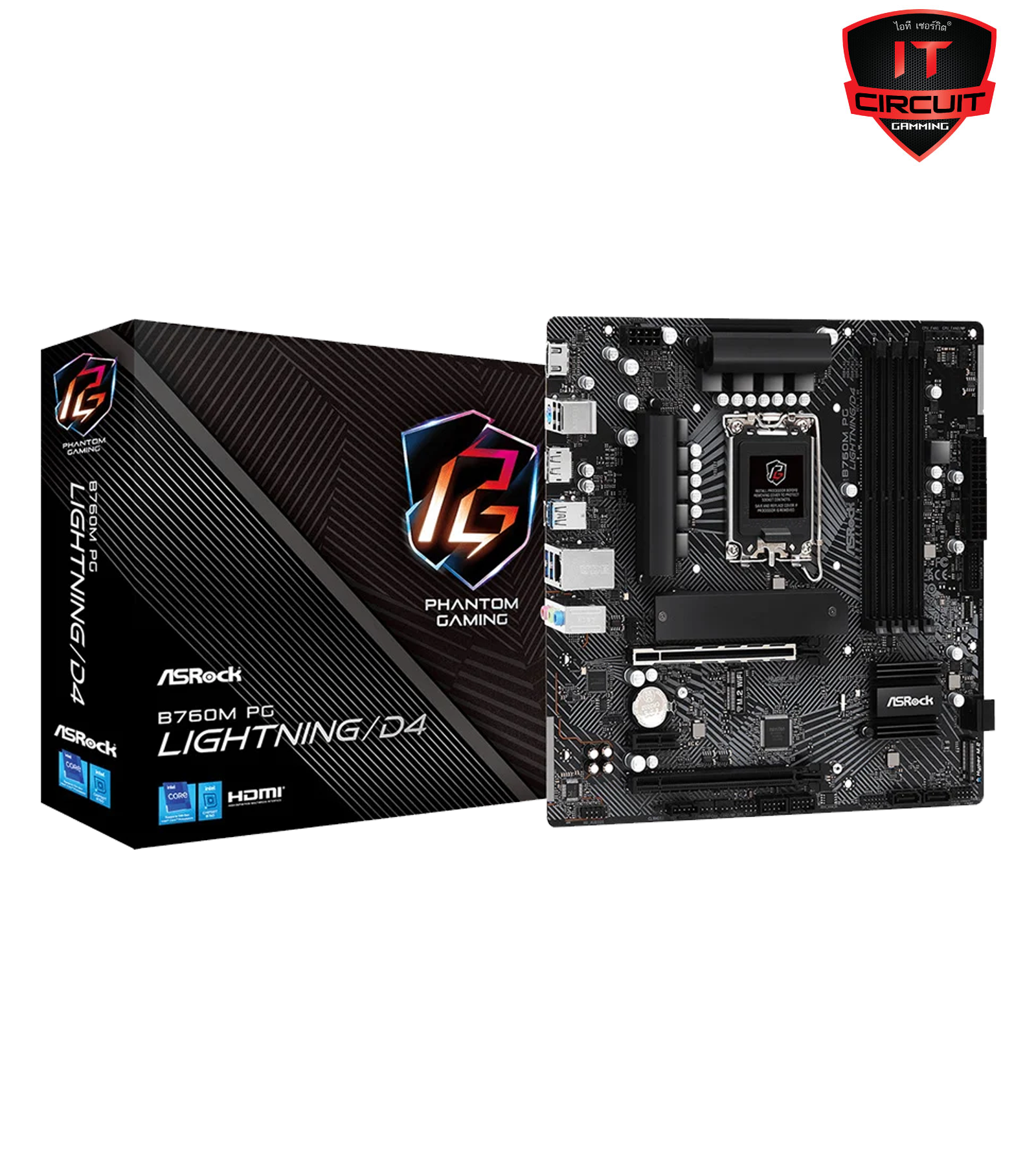 MAINBOARD (เมนบอร์ด) ASROCK B760M PG LIGHTNING/D4 (DDR4) (SOCKET LGA 1700) (MICRO-ATX)