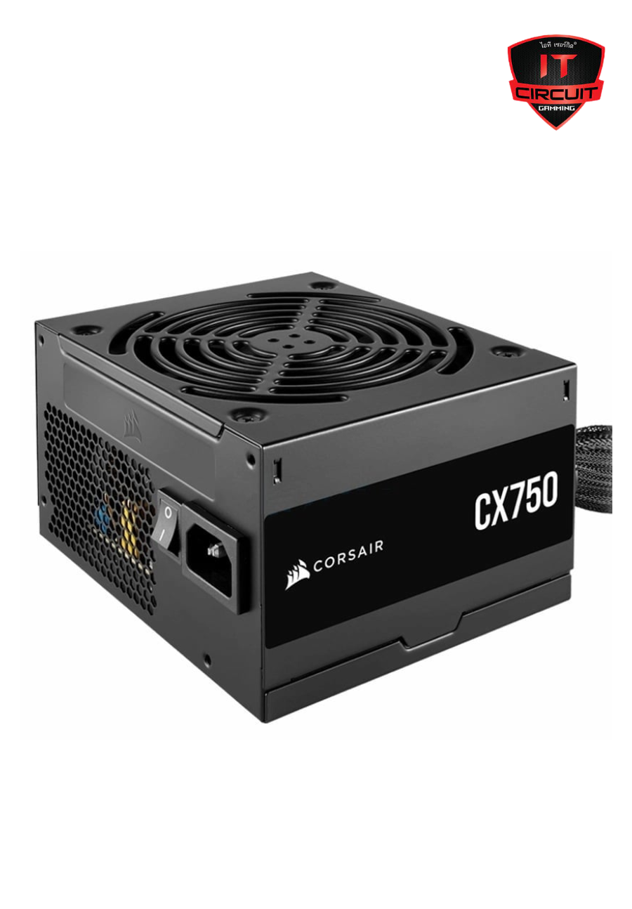 POWER SUPPLY (อุปกรณ์จ่ายไฟ) POWER SUPPLY (80+ BRONZE) 750W CORSAIR CX750 (CP-9020279-NA) SN171025B130Y