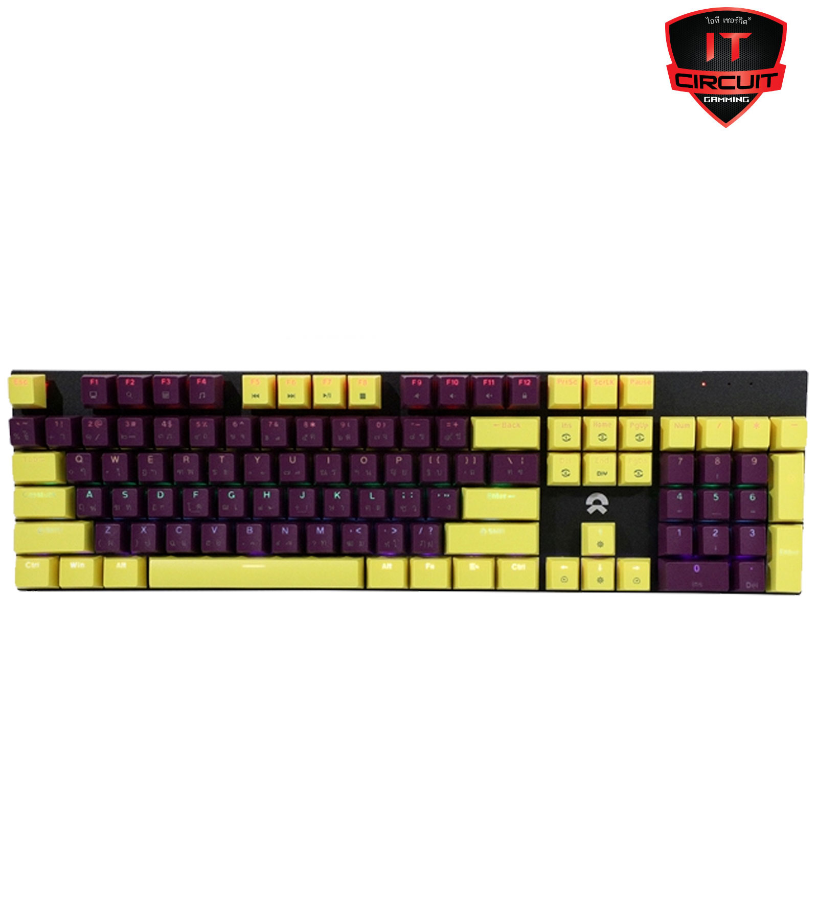KEYBOARD OKER K458 YELLOW/PURPLE - BLUE SWITCH