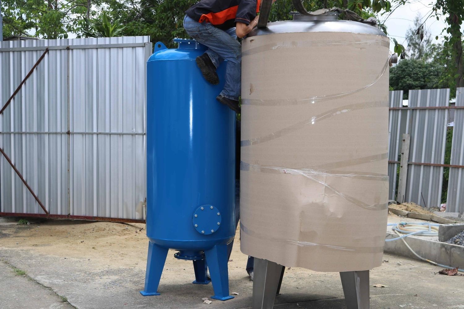 ถังกรองเหล็กขนาด32นิ้ว80cm.x150cm.x4.5mm