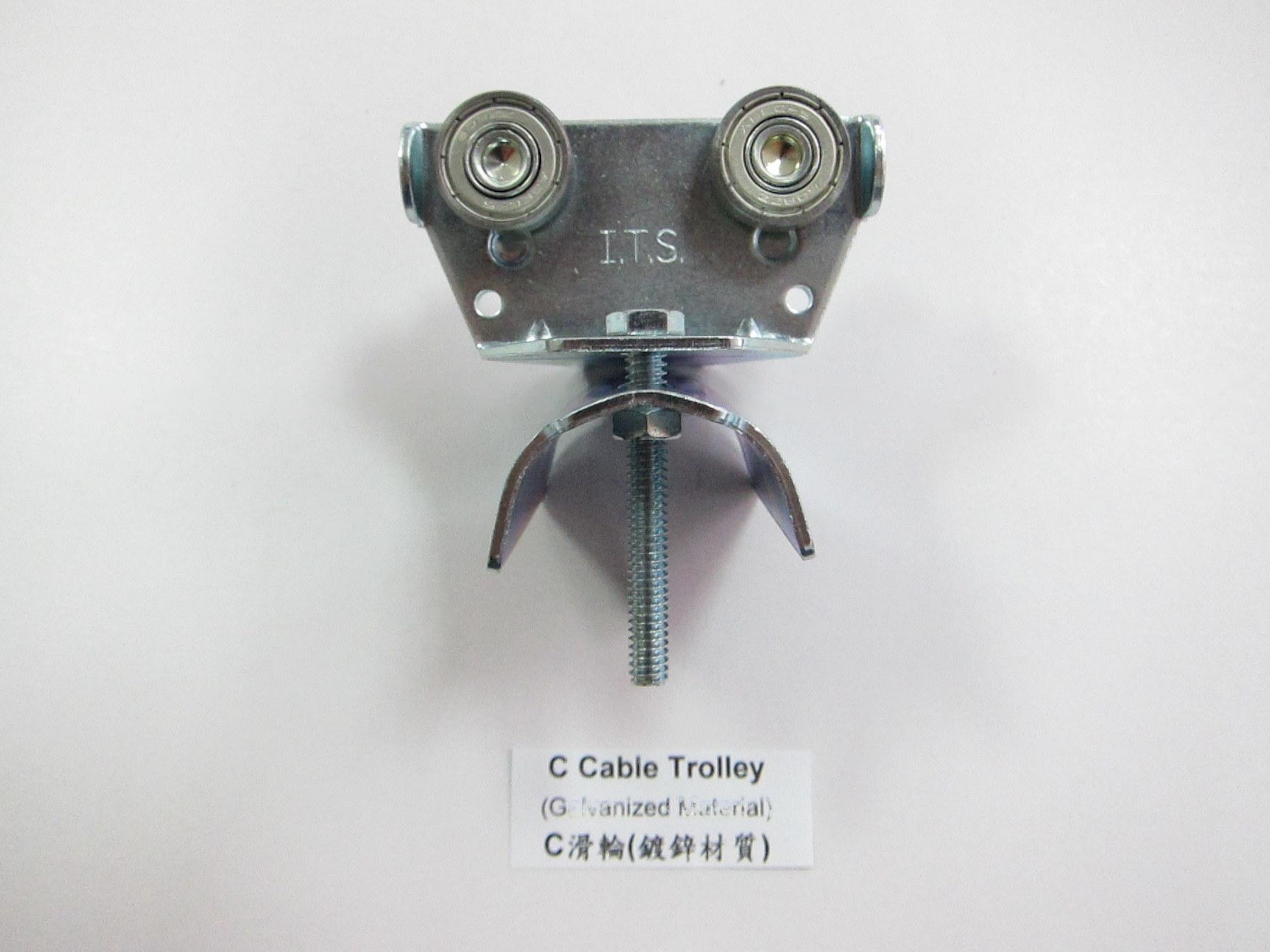 ลูกล้อจับสายไฟแบน(เหล็ก) ลูกล้อจับสายไฟรางซีแบบเหล็ก/cable trolley