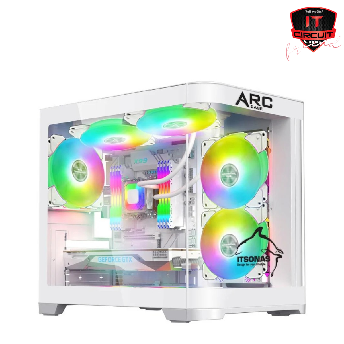 CASE (เคส) (NP) ITSONAS Quantum ARGB WHITE (mATX)