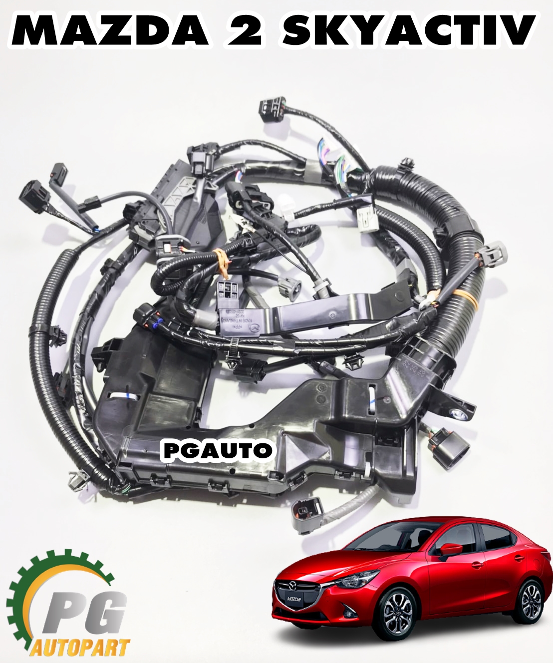 ชุดสายไฟห้องเครื่อง MAZDA 2 SKYACTIV 2014-2018(1ชุด) แท้ / รูปจริง