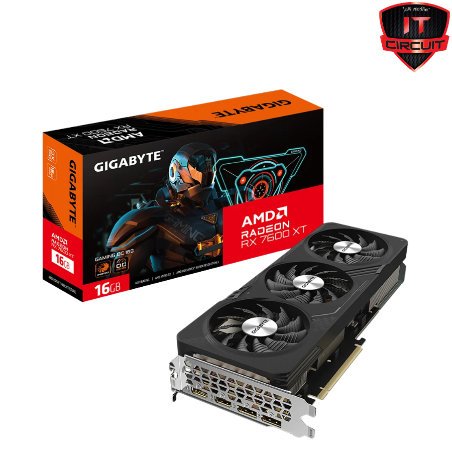 VGA(การ์ดจอ) GIGABYTE RADEON RX 7600XT GAMING OC - 16GB GDDR6