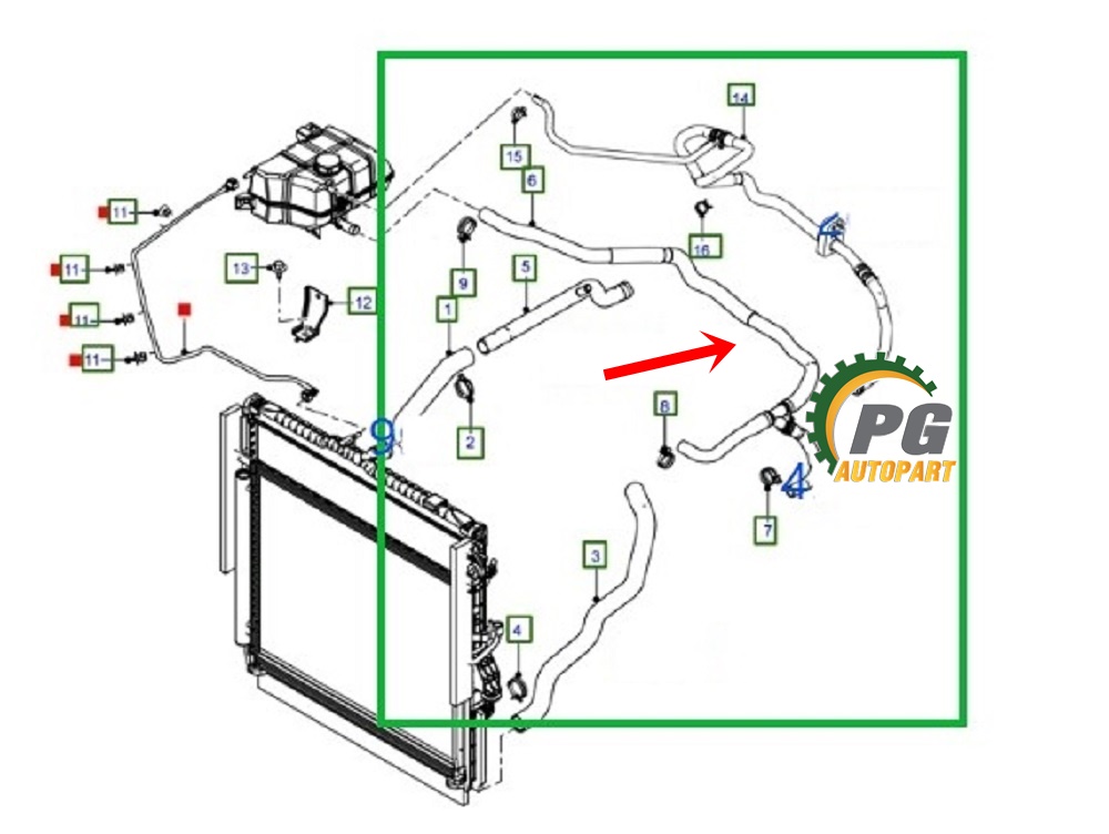 ท่อ 3 ทางหม้อพักน้ำ FORD RANGER ปี 2012-2014 2.5 เบนซิน (1 ชิ้น) แท้ / รูปจริง