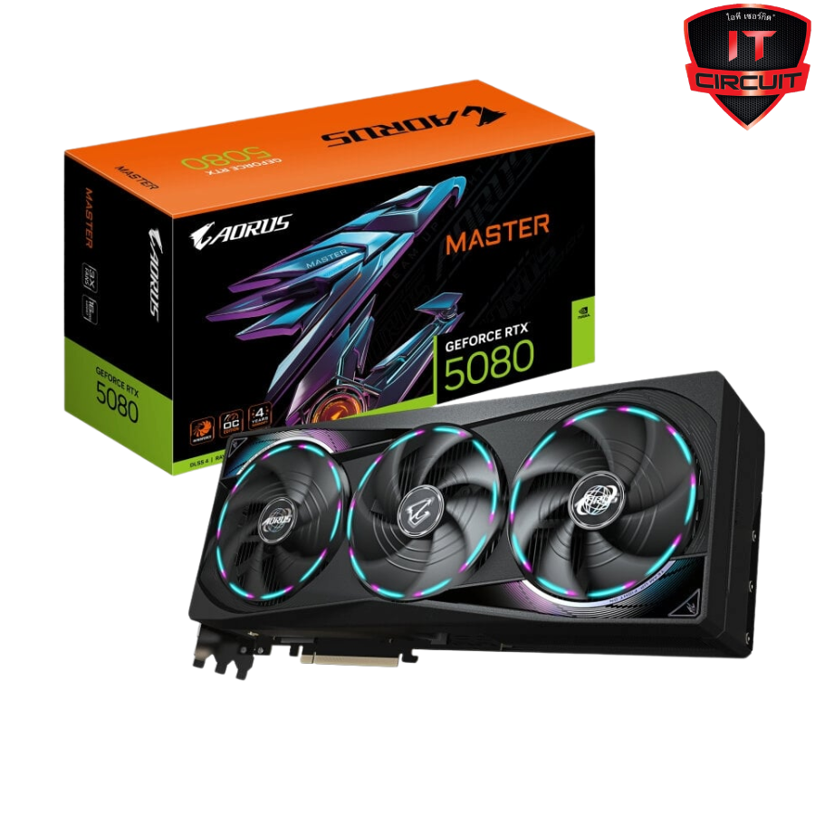 VGA(การ์ดจอ) GIGABYTE AORUS GEFORCE RTX 5080 MASTER - 16GB GDDR7