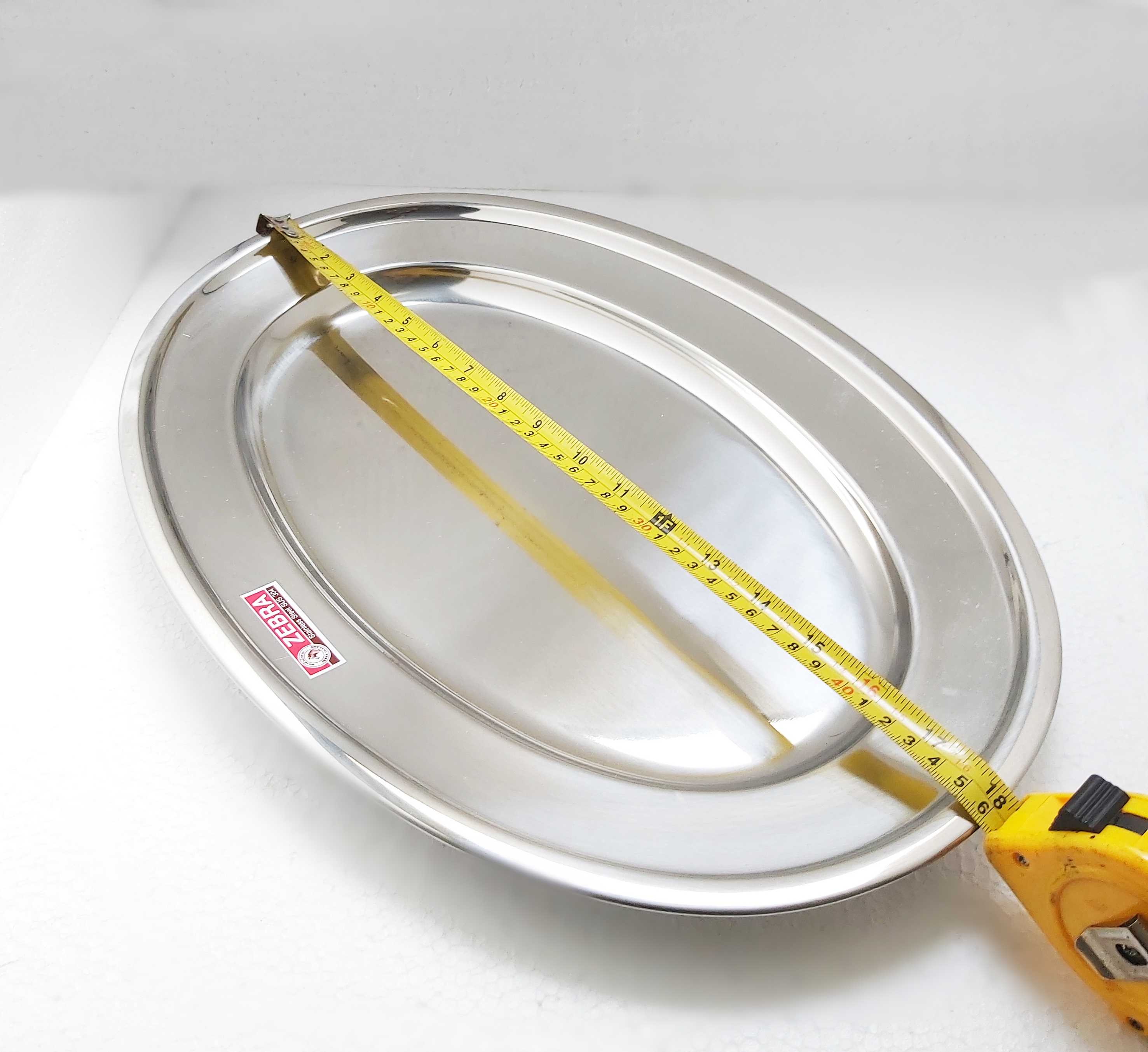 จานเปลสแตนเลส ตราหัวม้าลาย 18 นิ้ว