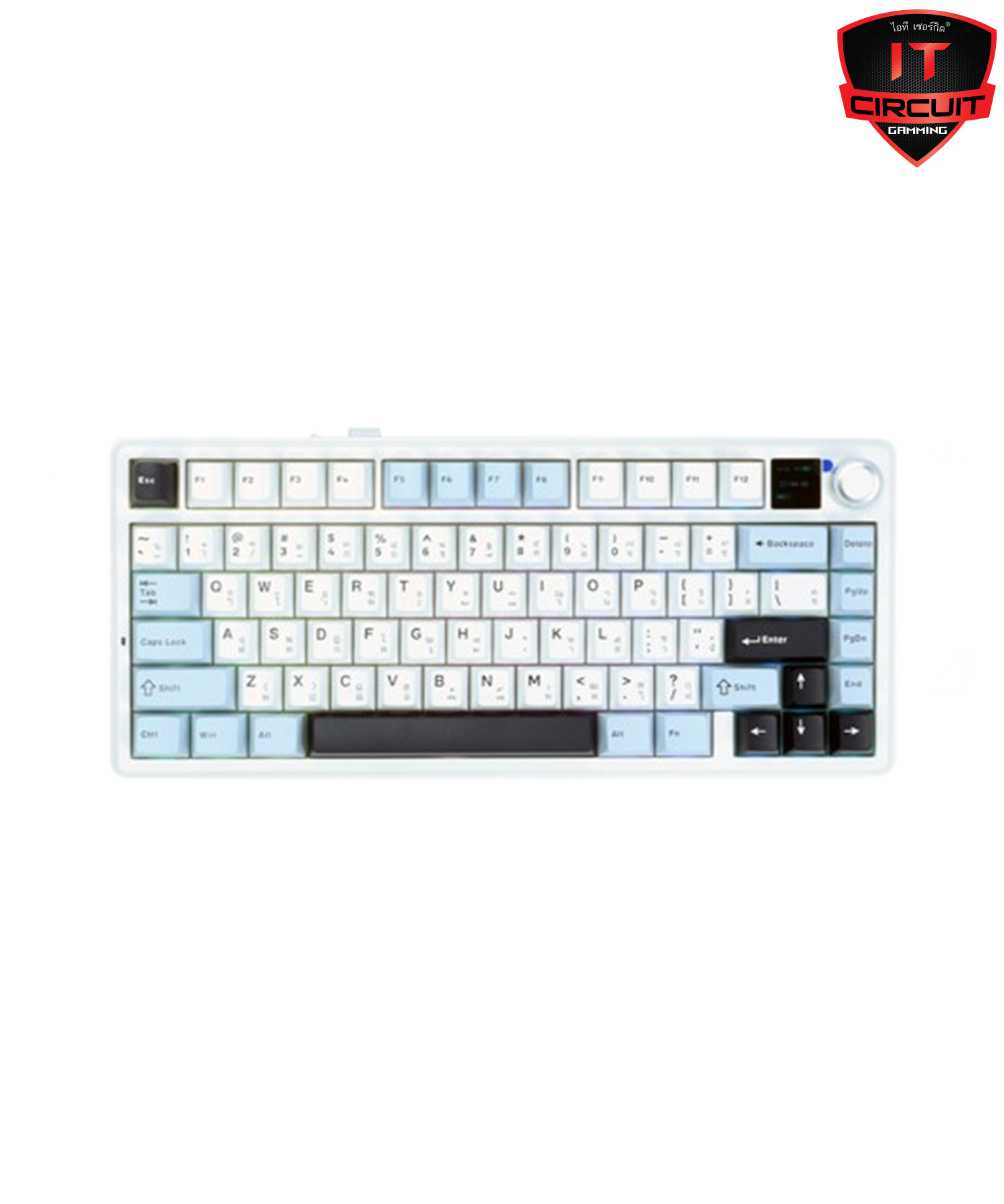 WIRELESS/BLUETOOTH KEYBOARD (คีย์บอร์ดไร้สาย) AULA F75MAX LIGHT BLUE/WHITE/DARK PURPLE REAPER-SWITCH