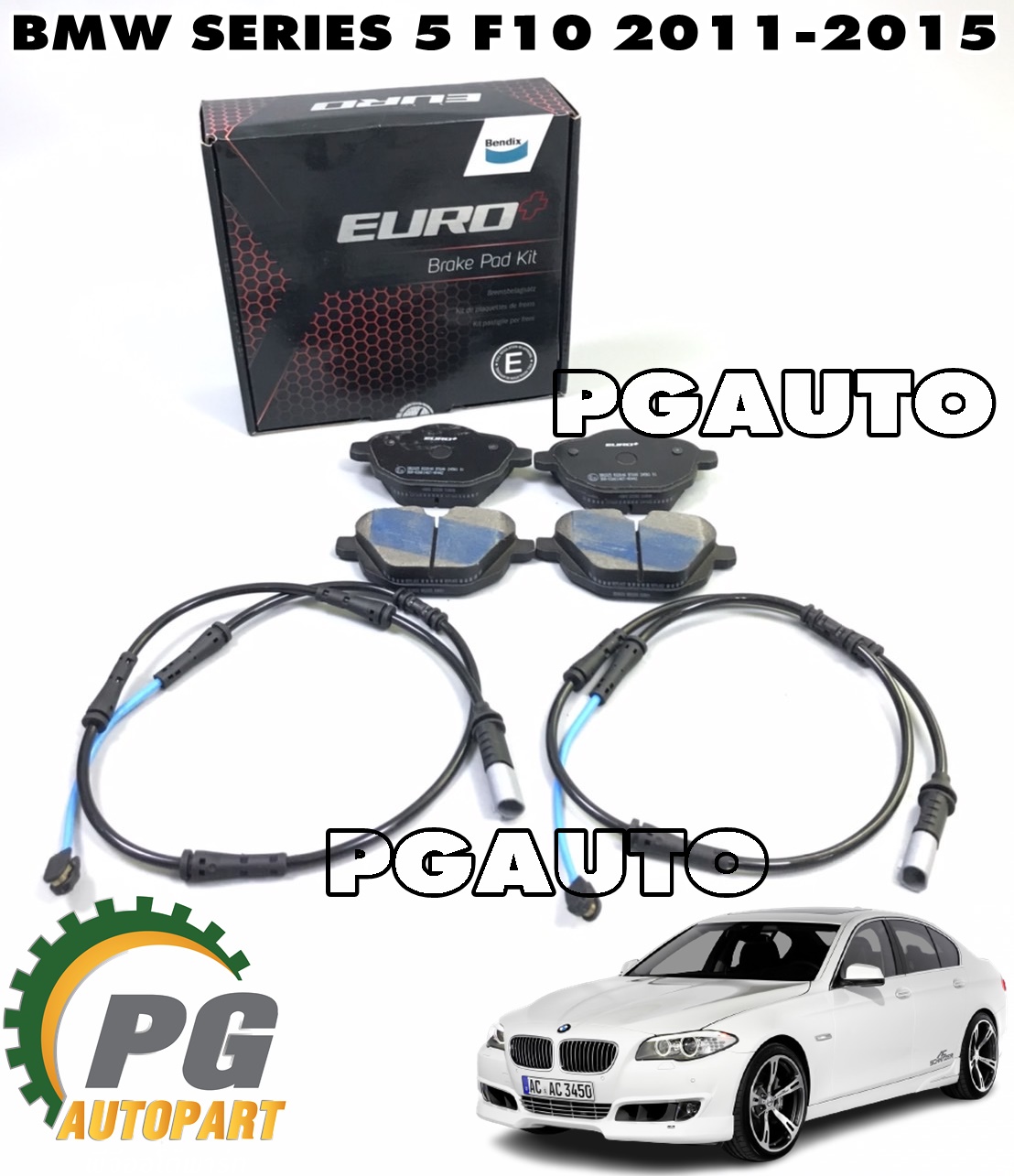 ผ้าเบรคหลัง BMW SERIES 5 F10 ปี 2011-2015 (1 ชุด) BENDIX / รูปจริง