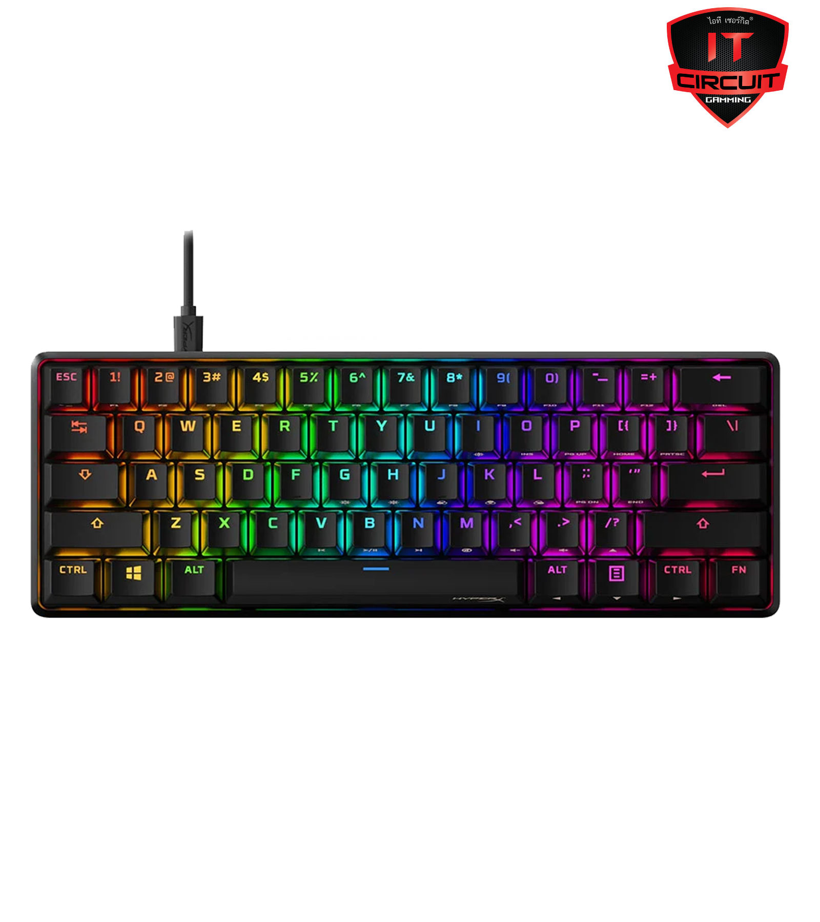 KEYBOARD (คีย์บอร์ด) HYPERX ALLOY ORIGINS 60 (BLACK) (HYPERX RED SWITCH - RGB - EN)