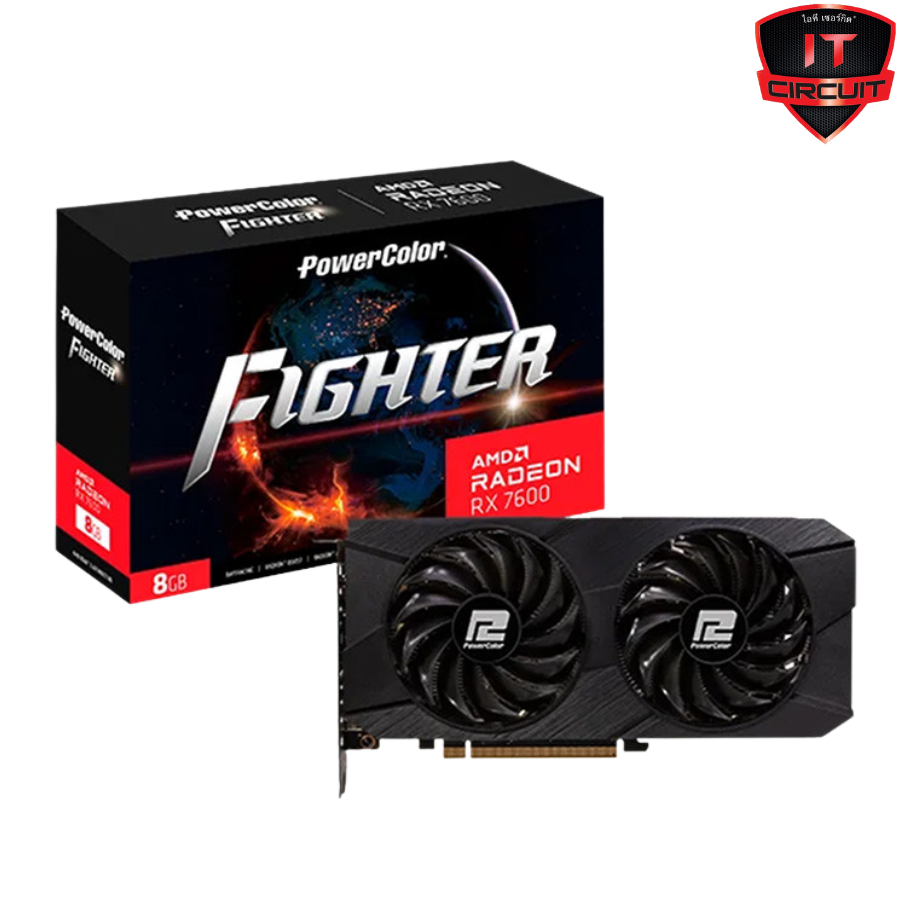 VGA(การ์ดจอ) POWER COLOR RADEON RX 7600 FIGHTER V2 - 8GB GDDR6