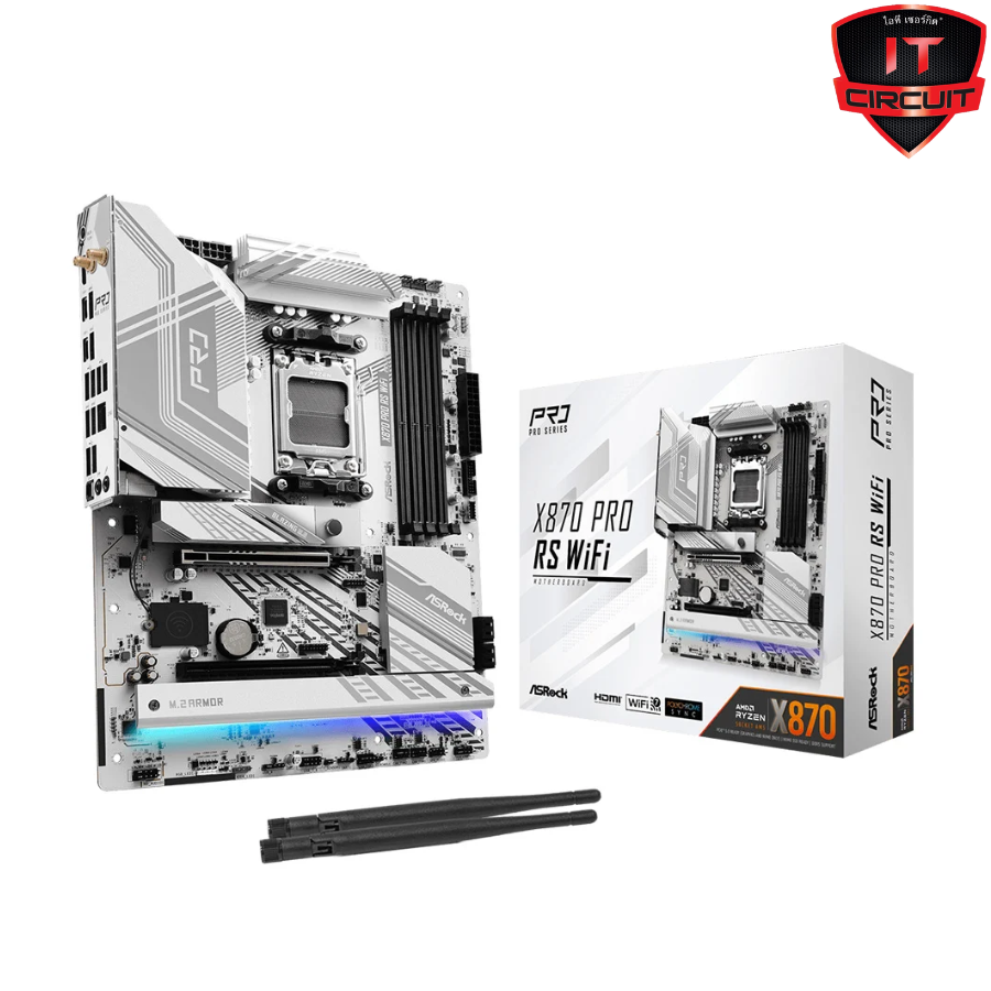 MAINBOARD (เมนบอร์ด) ASROCK X870 PRO RS WIFI - (AMD SOCKET AM5 DDR5 ATX) SN29925T110H