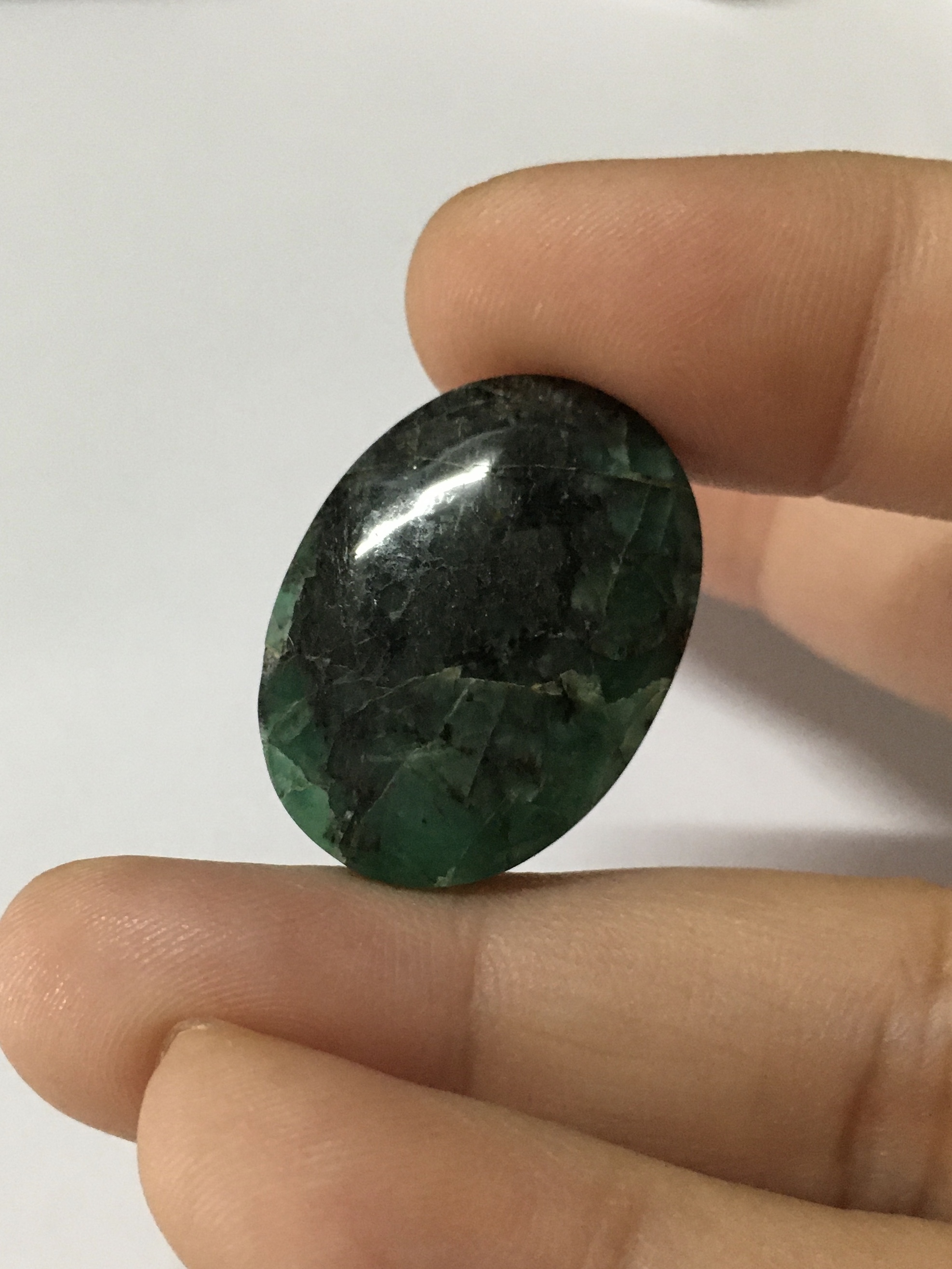 (Big size) EMERALD มรกต แท้ 43 กะรัต พลอยดิบธรรมชาติ เม็ดโต สีสวย