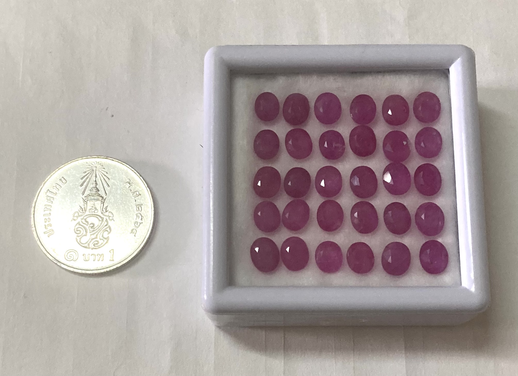 (เหมากล่อง) ทับทิมพม่า เผาเก่า ทับทิมแท้ 30 เม็ด 15.45 กะรัต พลอยแท้ เนื้อดี สีหวานม๊าก ไฟดีม๊ากจ้า