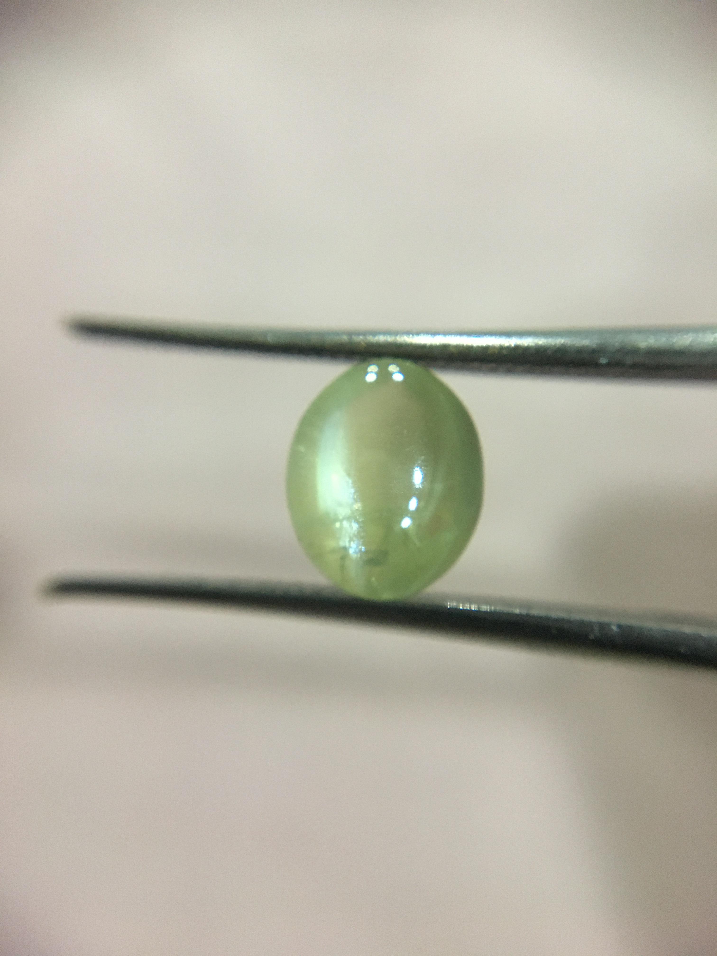 (พลอยแท้ สวยใส )ไพฑูรย์แท้ 1.4 กะรัต (Cat’s eye chrysoberyl)เนื้อใส สะอาด ตาคม มีรอยผลึก ไม่พอใจยินดีคืนเงินจ้า