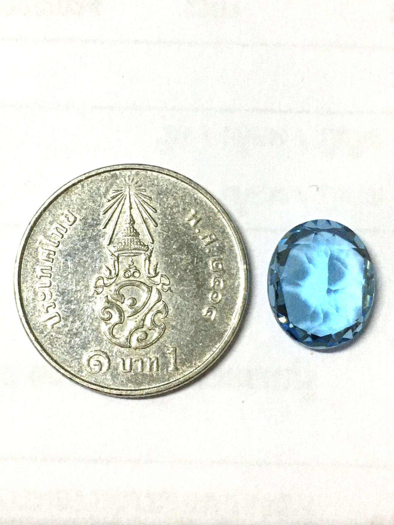 BLUE TOPAZ บลูโทพาซแท้ 4.2 กะรัตสีฟ้าสด เนื้อสวยใส ไฟดีวิบวับสุด