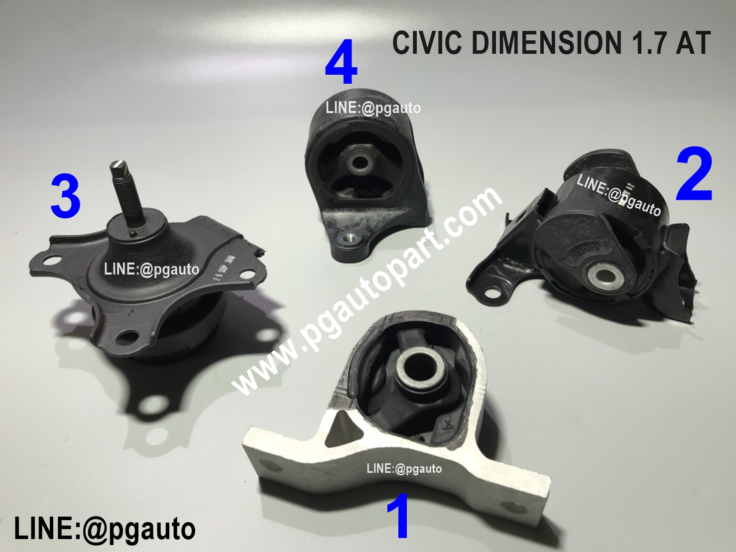 เซตสุดคุ้ม!!! ยางแท่นเครื่อง-แท่นเกียร์ ฮอนด้าซีวิค ไดเมนชั่น HONDA CIVIC DIMENSION ปี 2001-2005 เครื่อง 1.7 L เกียร์ออโต้ (AT) (1ชุด=4ตัว) แท้ศูนย์ / ENGINE MOUNT