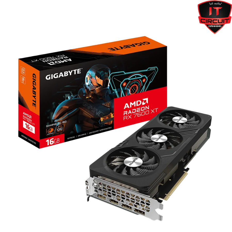 VGA (การ์ดจอ) GIGABYTE RADEON RX 7600 XT GAMING OC 16G - 16GB GDDR6 (GV-R76XTGAMING OC-16GD)