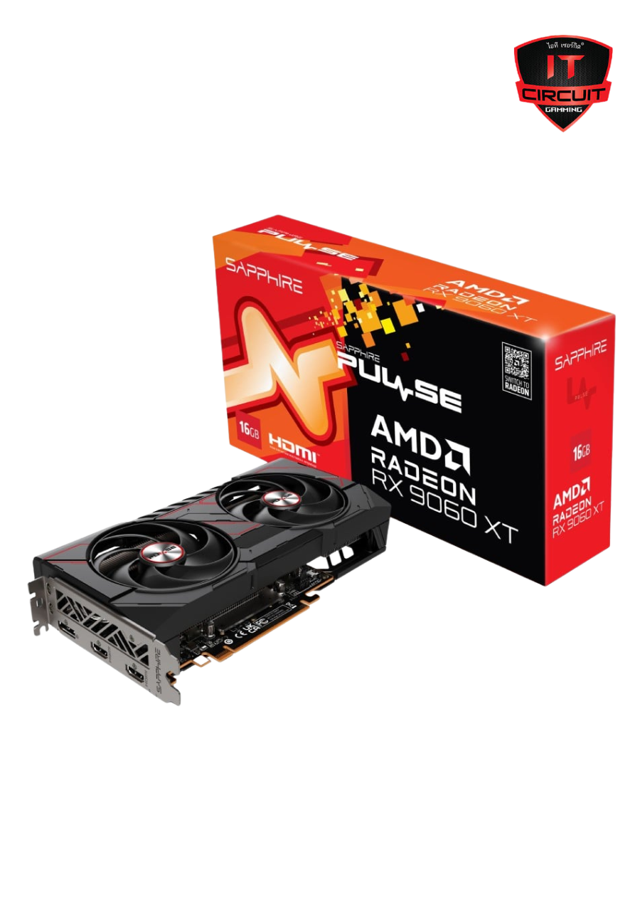 VGA (การ์ดแสดงผล) SAPPHIRE PULSE AMD RADEON RX 9060 XT 16GB - 16GB GDDR6 SN241025B475Y