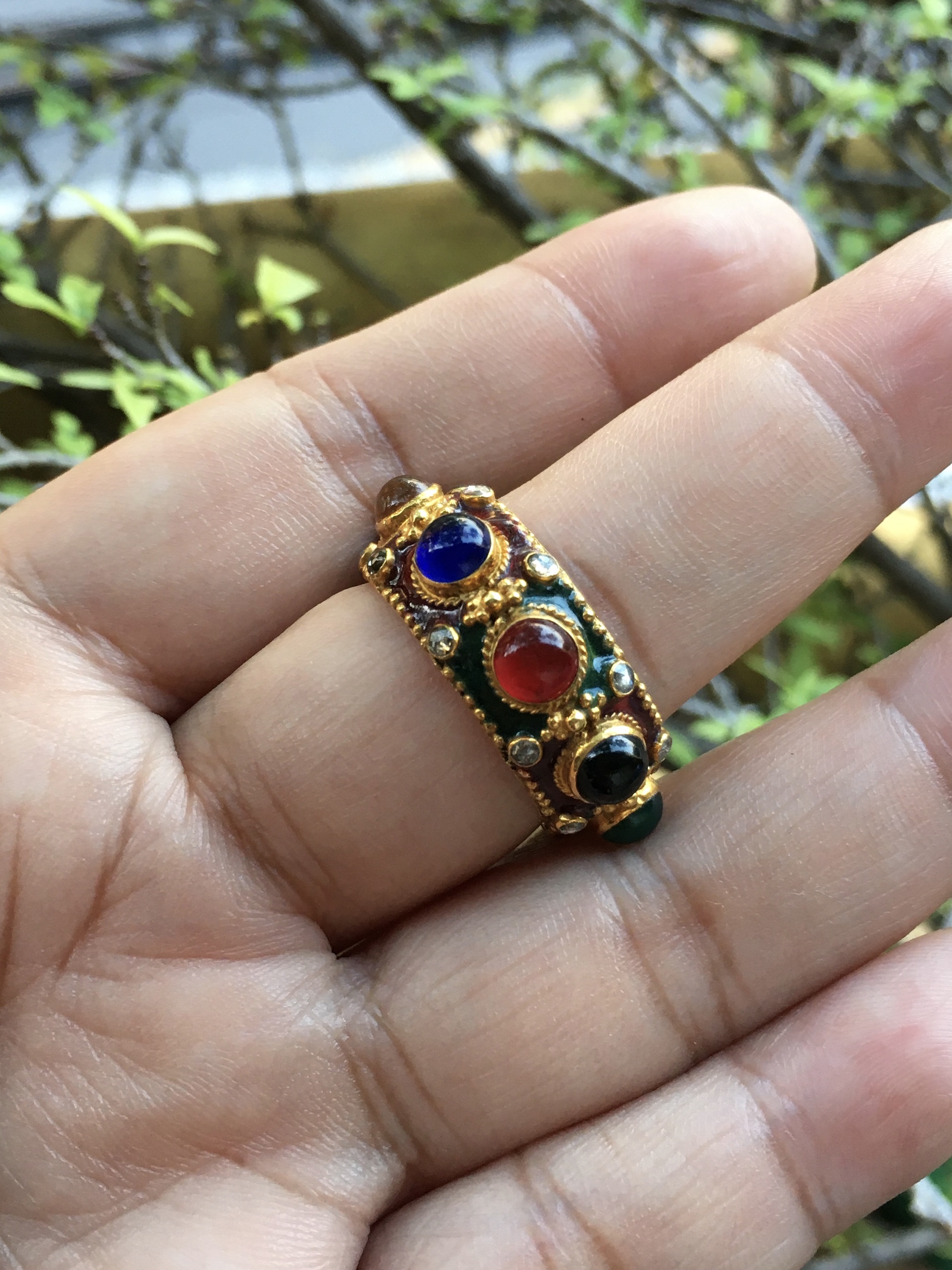 (มือสอง) แหวนพิรอด ทองเพชรแท้ 0.45 กะรัต งานโบราณ สวย ขลัง มีเสน่ห์มากค่ะ