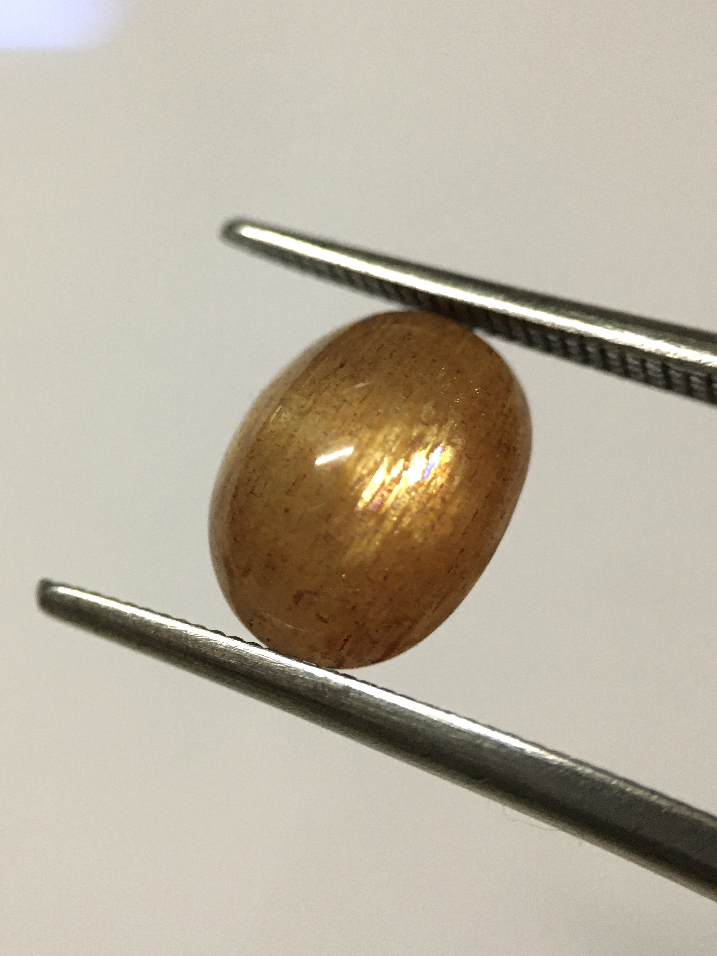 SUN STONE ซันสโตนแท้ 2.34 กะรัต หิน ธรรมชาติ เหลือบทองสว่าง เนื้อสีน้ำผึ้งฉ่ำสวย น่าสะสม