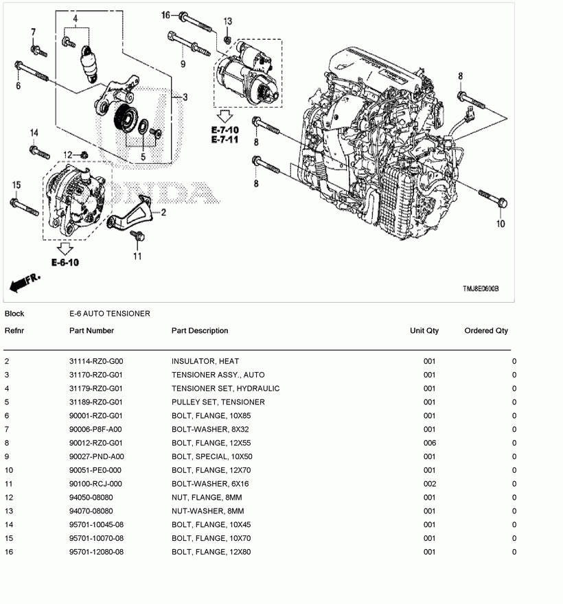 ชุดเปลี่ยนสายพานหน้าเครื่อง CRV 2018-2021 1.6 ดีเซล GEN5 ( 1 ชุด = 2 ชิ้น)
