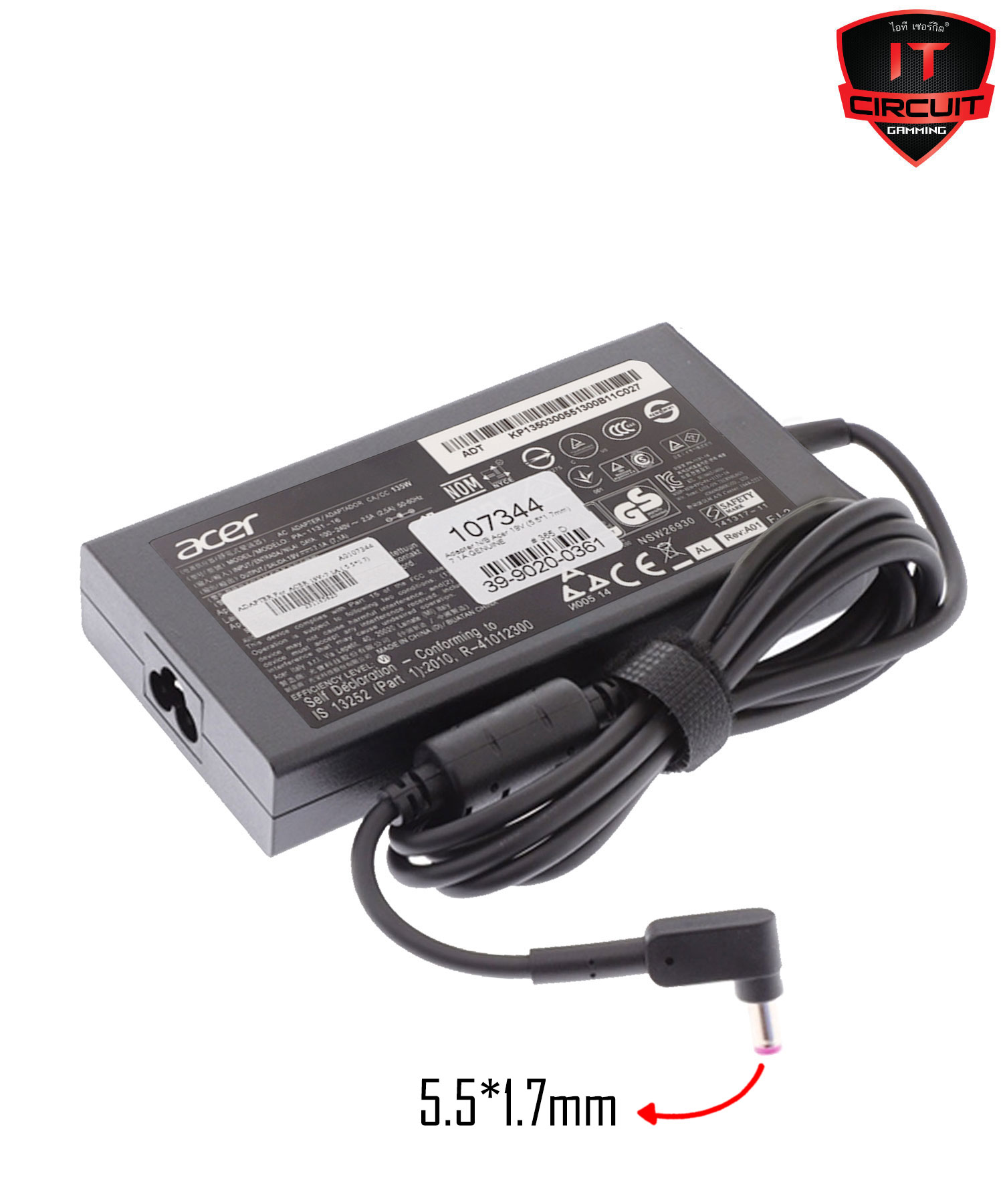 Adapter N/B Acer 19V (5.5*1.7mm) 7.1A GENUINE