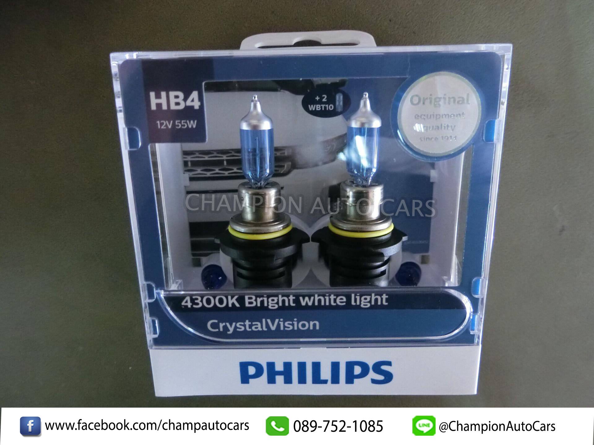 หลอดไฟหน้ารถยนต์ Philips Crystal Vision 4300K HB4