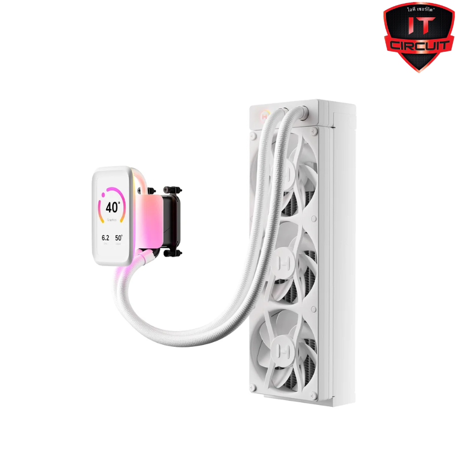 LIQUID COOLER (ชุดน้ำปิด) HYTE THICC Q80 360MM IPS DISPLAY WHITE