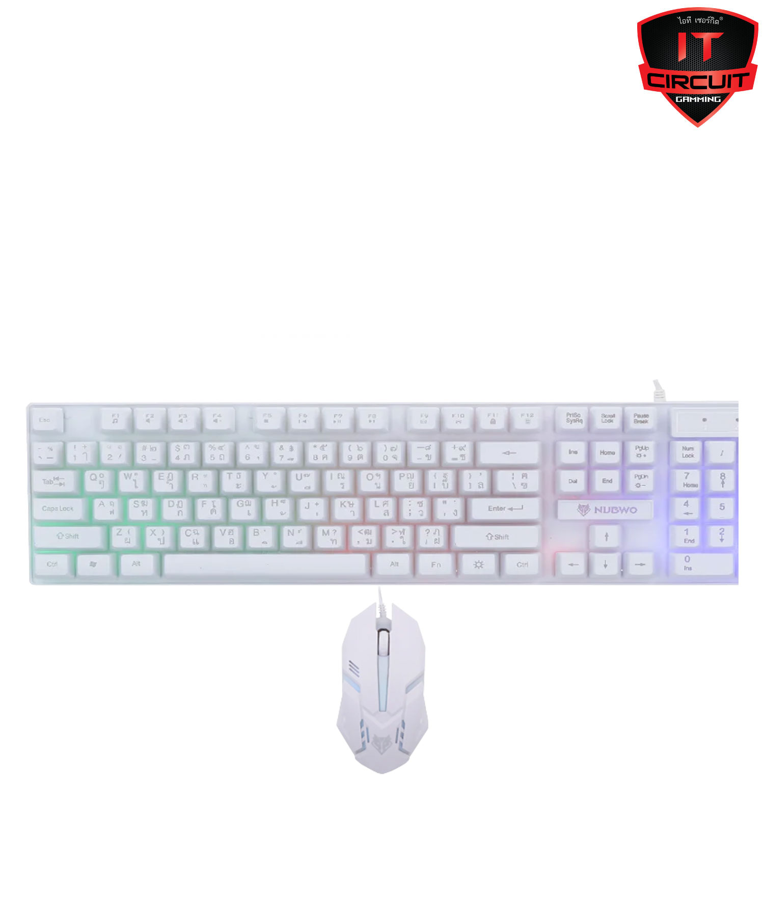 KEYBOARD + MOUSE (คีย์บอร์ด + เมาส์) NUBWO NKM 623 SAVITAR white