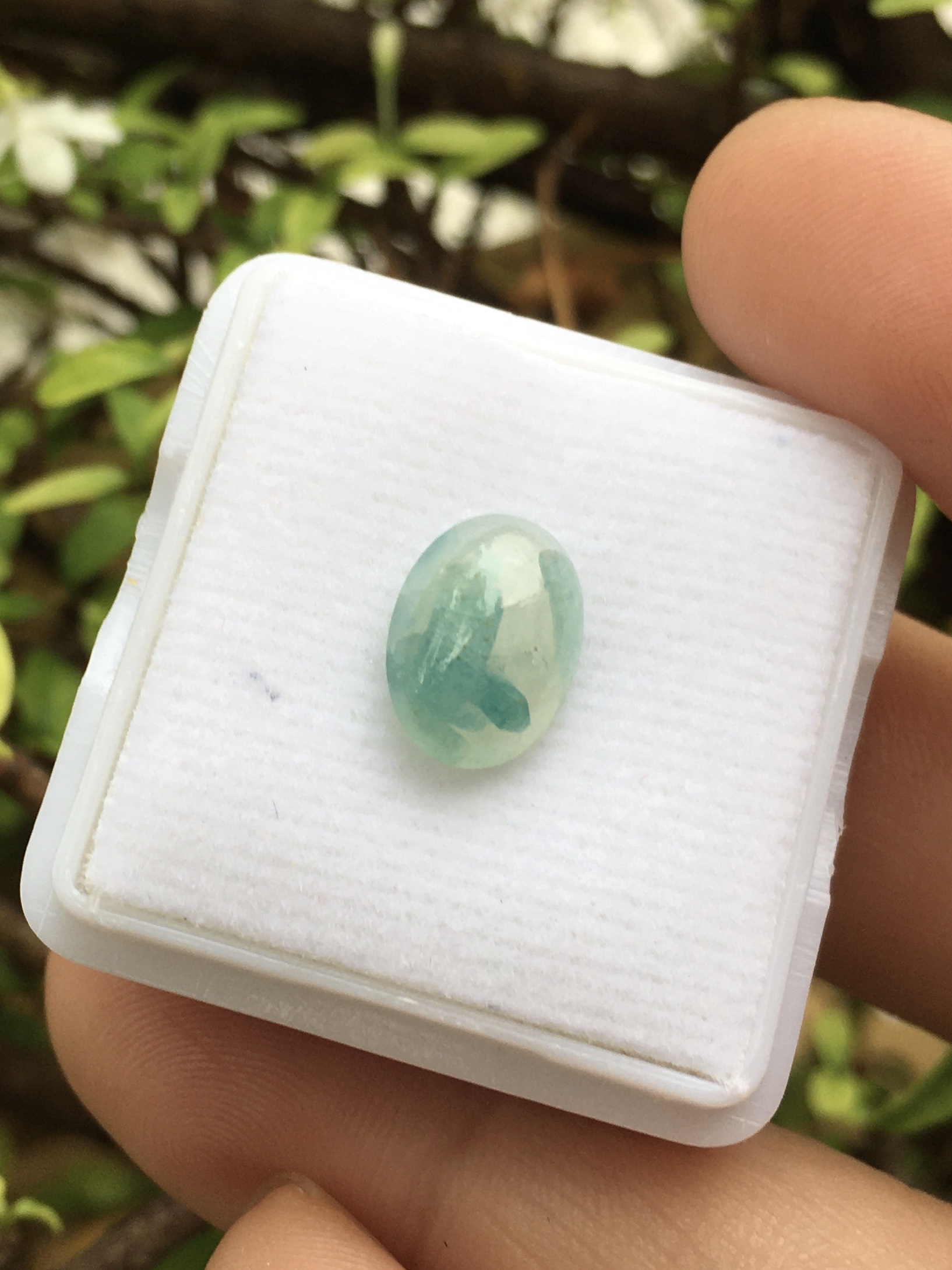 GRANDIDIERITE พลอยแท้ 2.68 กะรัต ทรงไข่ พลอยหายาก สีเขียวอมน้ำเงิน สวยแปลก น่าสะสม