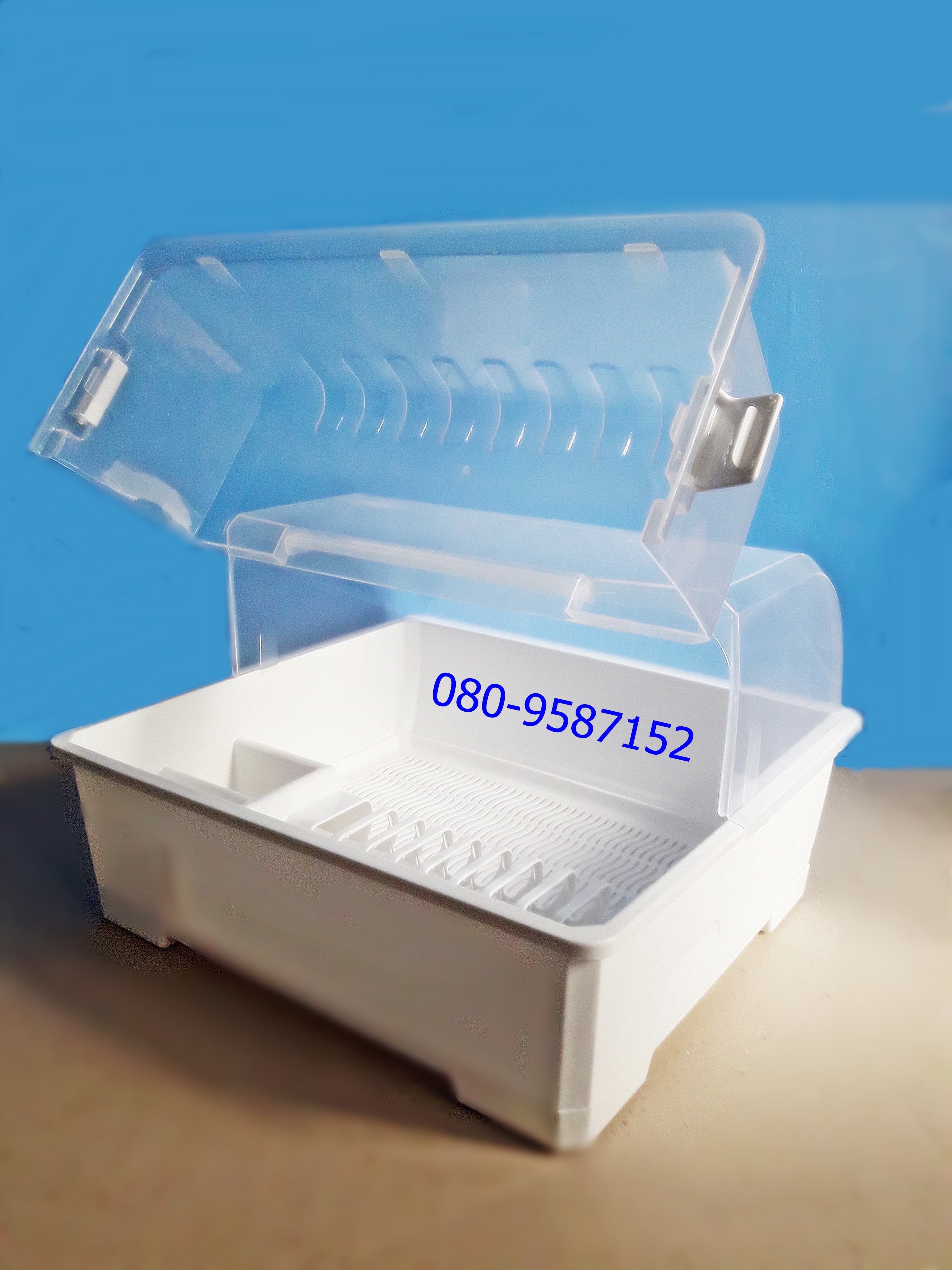 คว่ำจาน พลาสติกเกรด A มีฝาเปิด 2 ด้าน