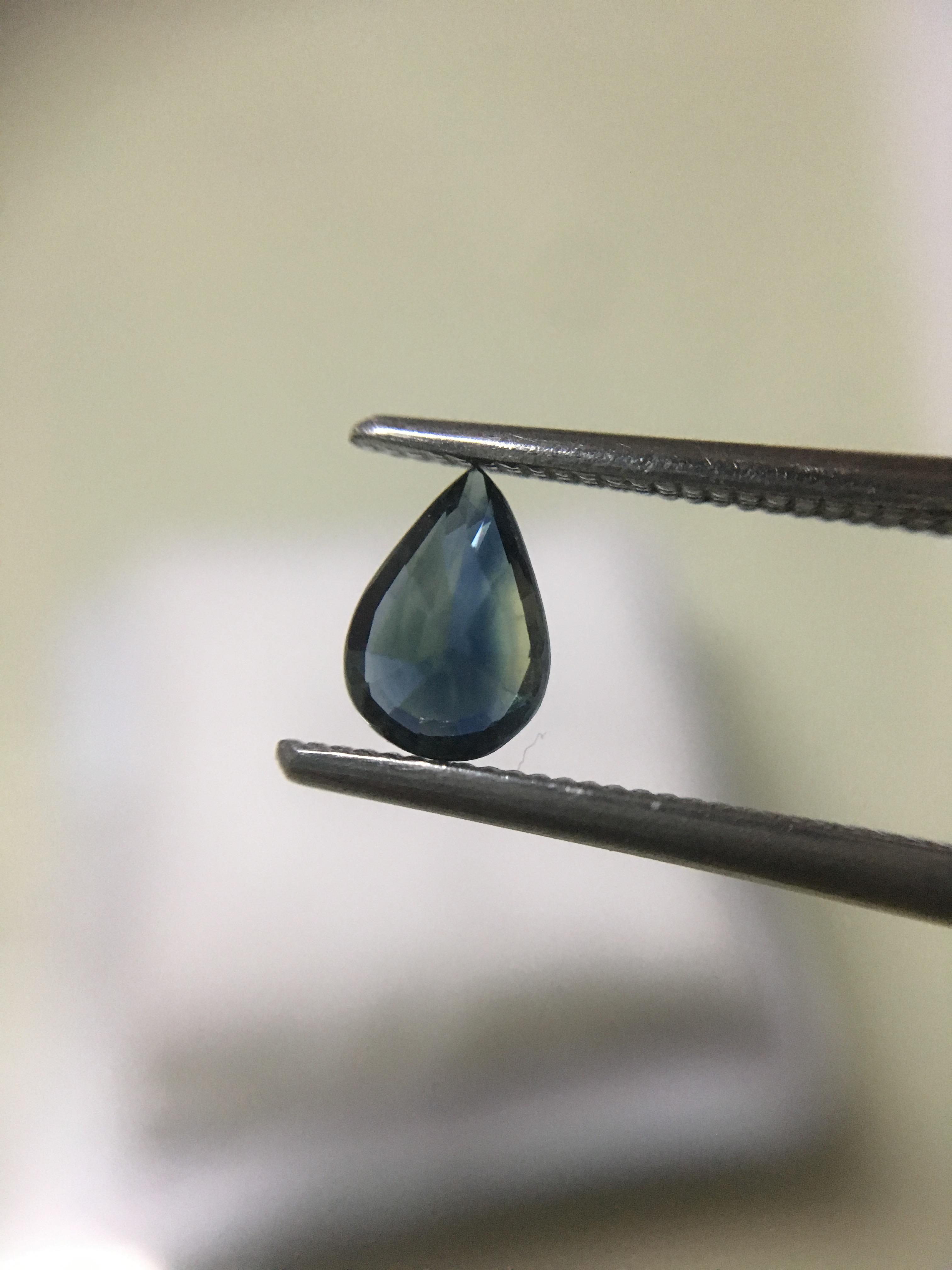 (มาใหม่ค่ะ)ไพลินแท้ 0.48กะรัต สีน้ำเงินติดเขียวสวย เม็ดจิ๋วๆ สีสวยไฟดี ไม่พอใจยินดีคืนเงิน