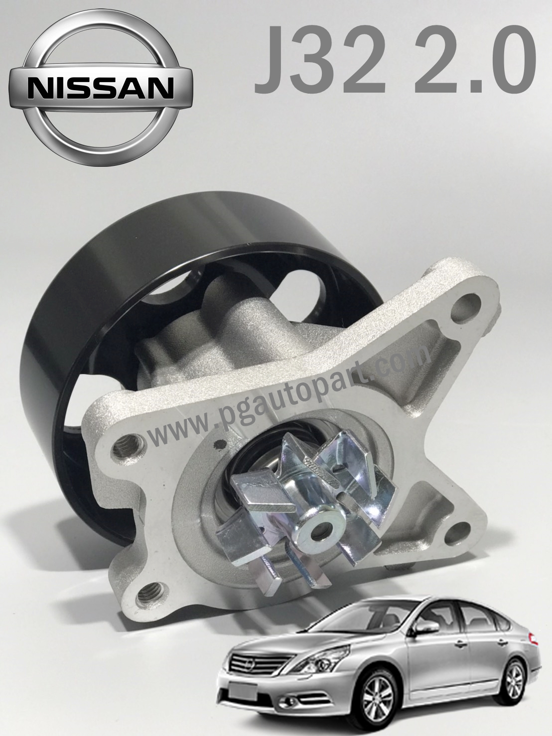 ปั๊มน้ำ+ประเก็นปั๊มน้ำ นิสสันเทียน่า NISSAN TEANA J32 MR20 2.0L ปี 2009-2012 4 สูบ (1ตัว) / WATER PUMP / ยี่ห้อ AISIN