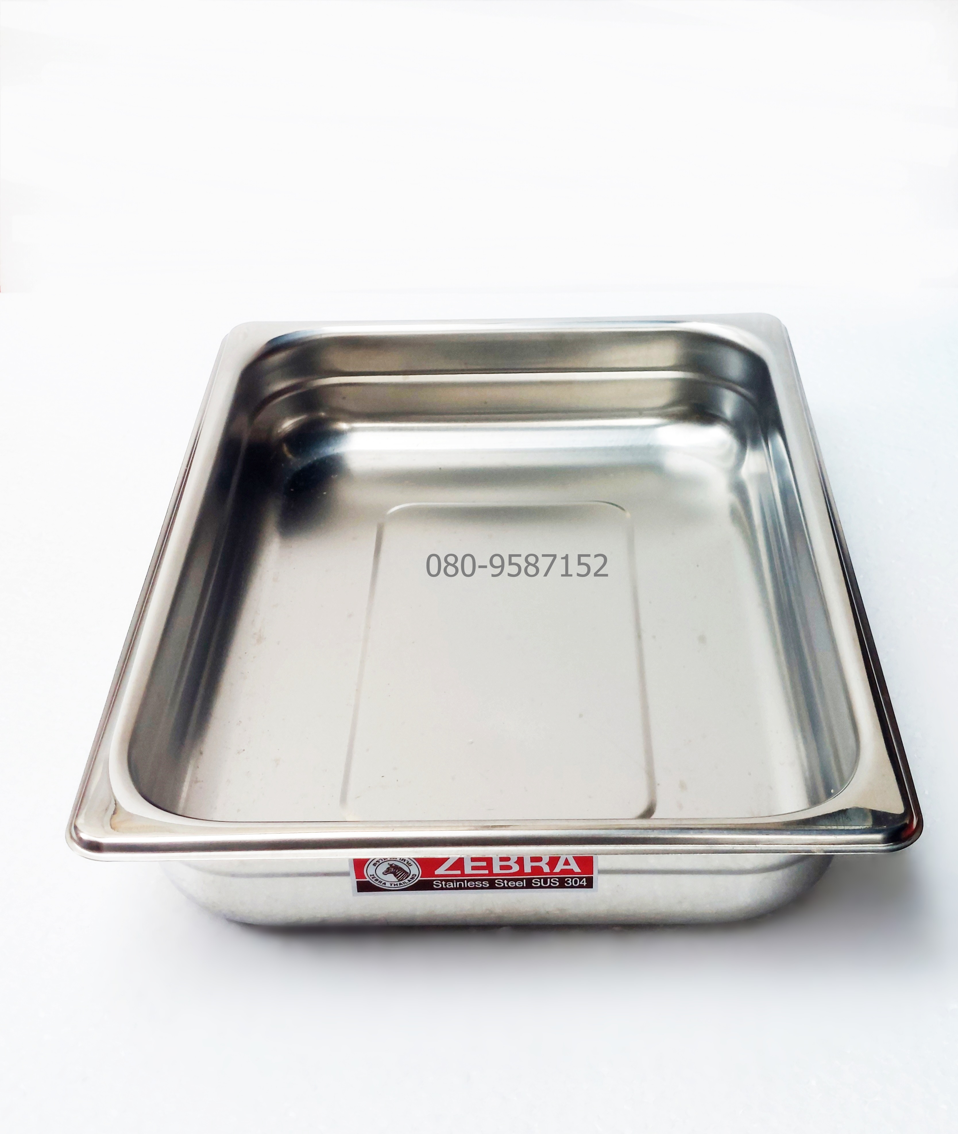 ถาดเหลี่ยมสแตนเลส ตราหัวม้าลาย ขนาด 30 ซ.ม.