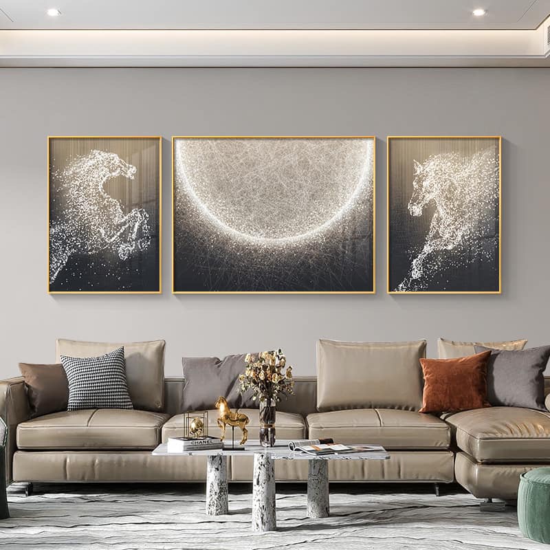 รูปภาพติดผนังพร้อมกรอบ ลายม้ามงคล กรอบรูปภาพม้ามงคล