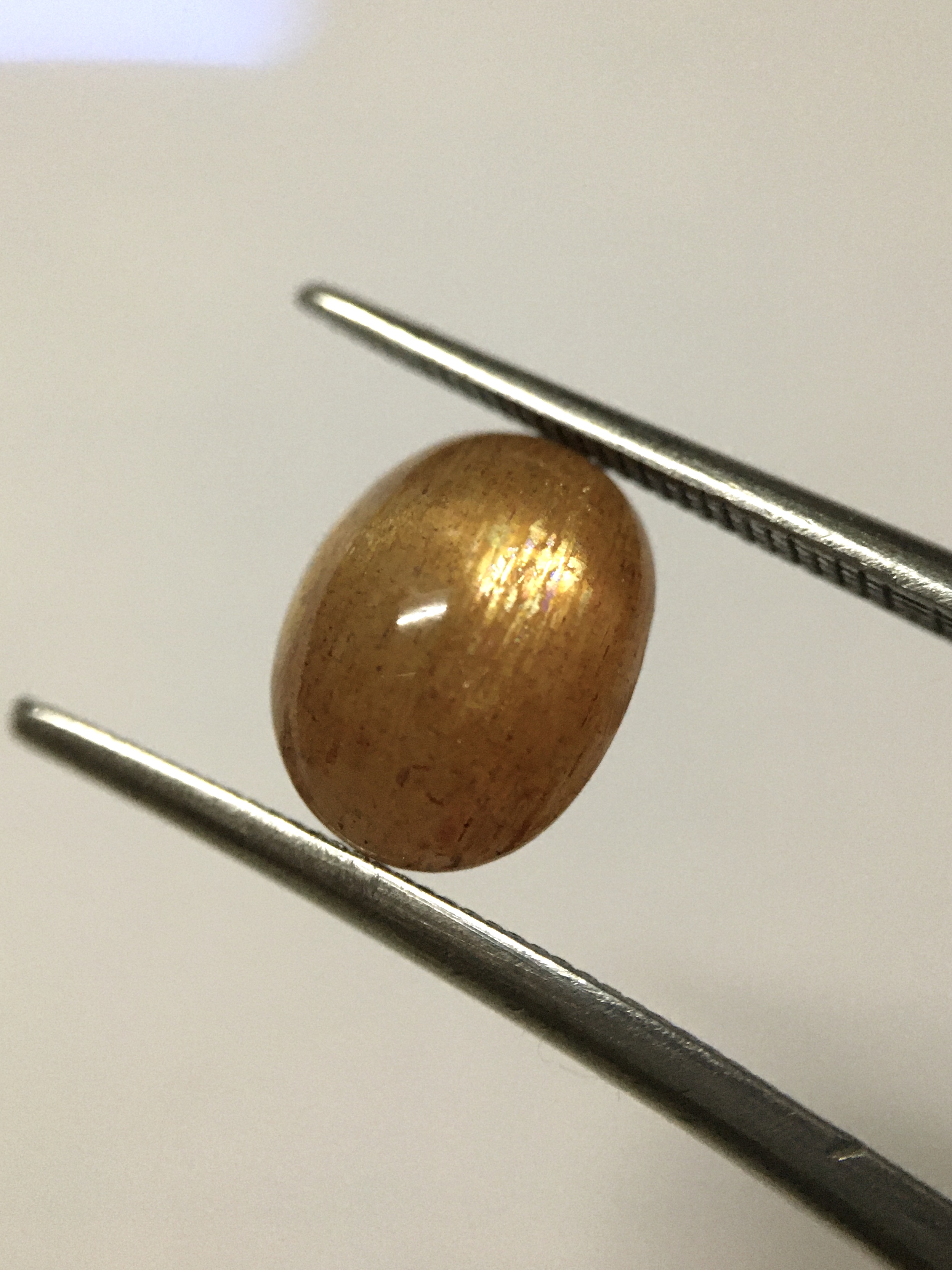 SUN STONE ซันสโตนแท้ 2.34 กะรัต หิน ธรรมชาติ เหลือบทองสว่าง เนื้อสีน้ำผึ้งฉ่ำสวย น่าสะสม