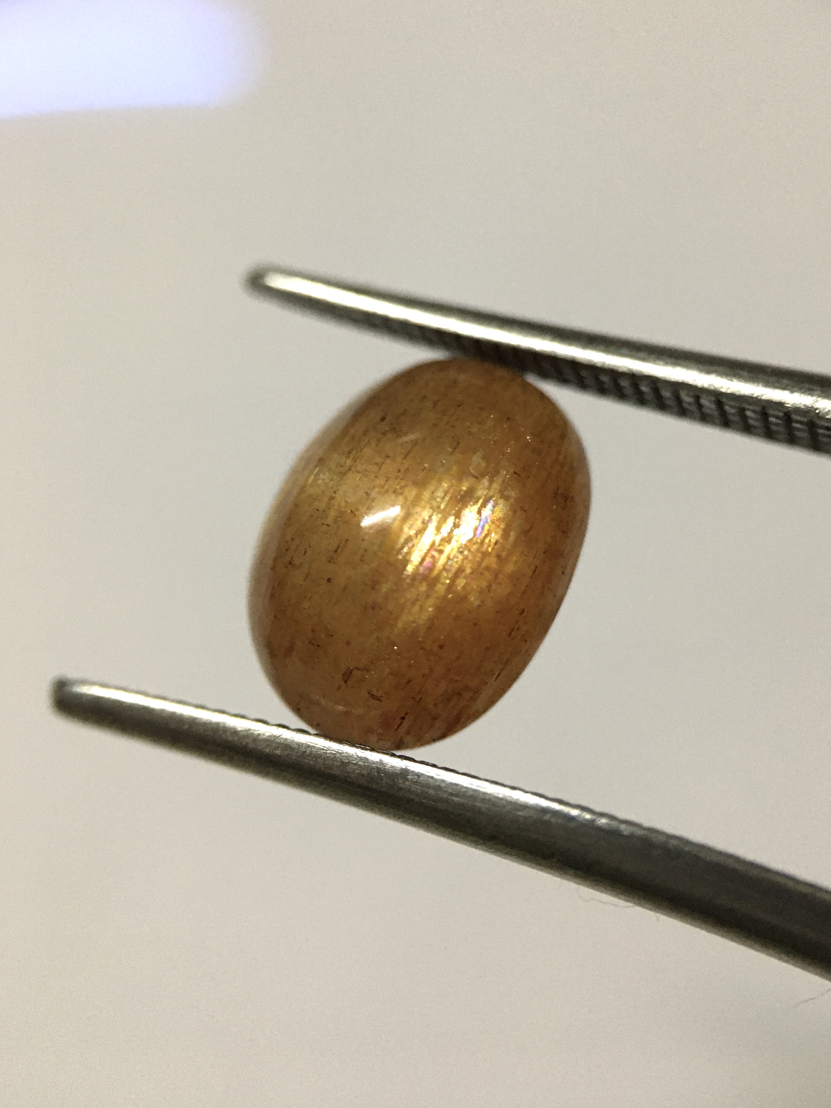 SUN STONE ซันสโตนแท้ 2.34 กะรัต หิน ธรรมชาติ เหลือบทองสว่าง เนื้อสีน้ำผึ้งฉ่ำสวย น่าสะสม