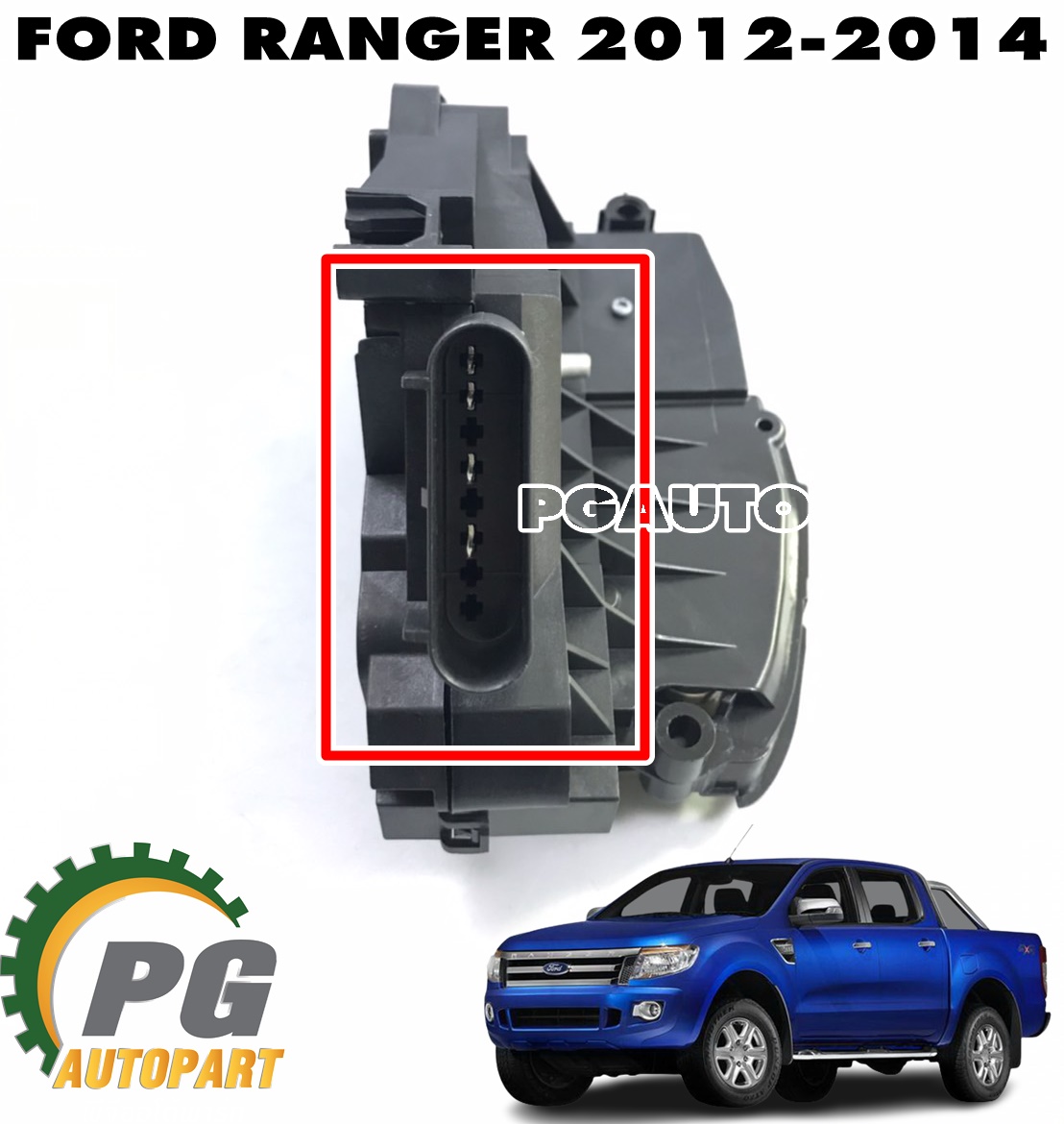 กลอนประตูหลัง LH FORD RANGER T6 ปี 2012-2014 (1ชิ้น) แท้ / รูปจริง