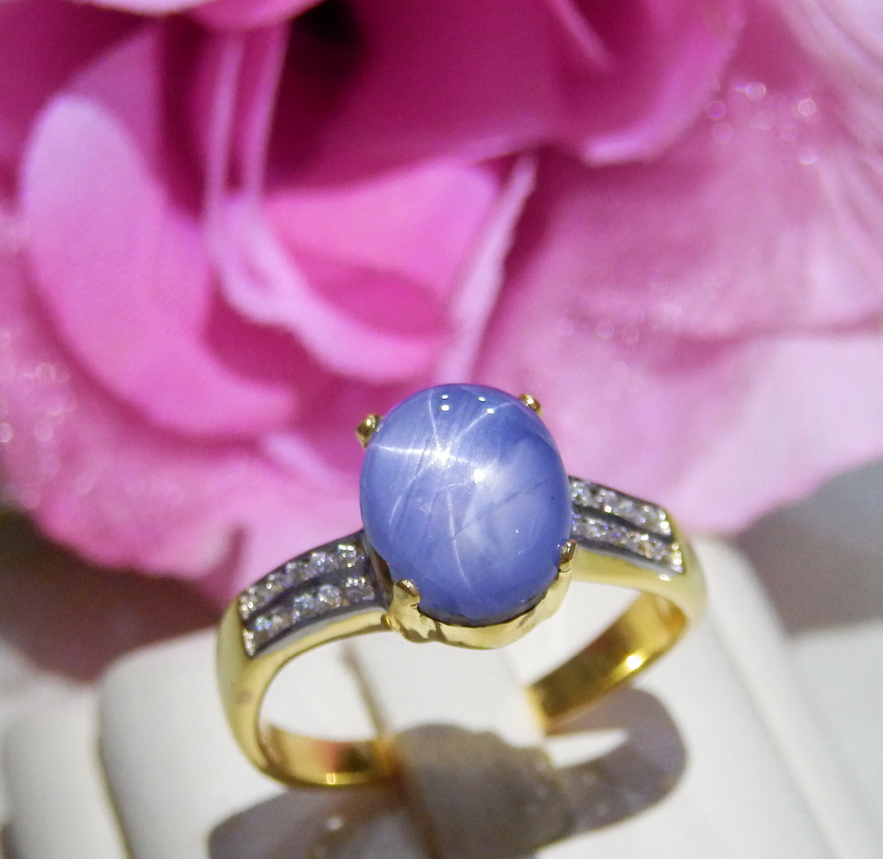 ((ขายแล้ว))N223 แหวนไพลินสตาร์แท้ 4 กะรัต (light blue)พลอยสวยมีเสน่ห์มากๆค่ะ