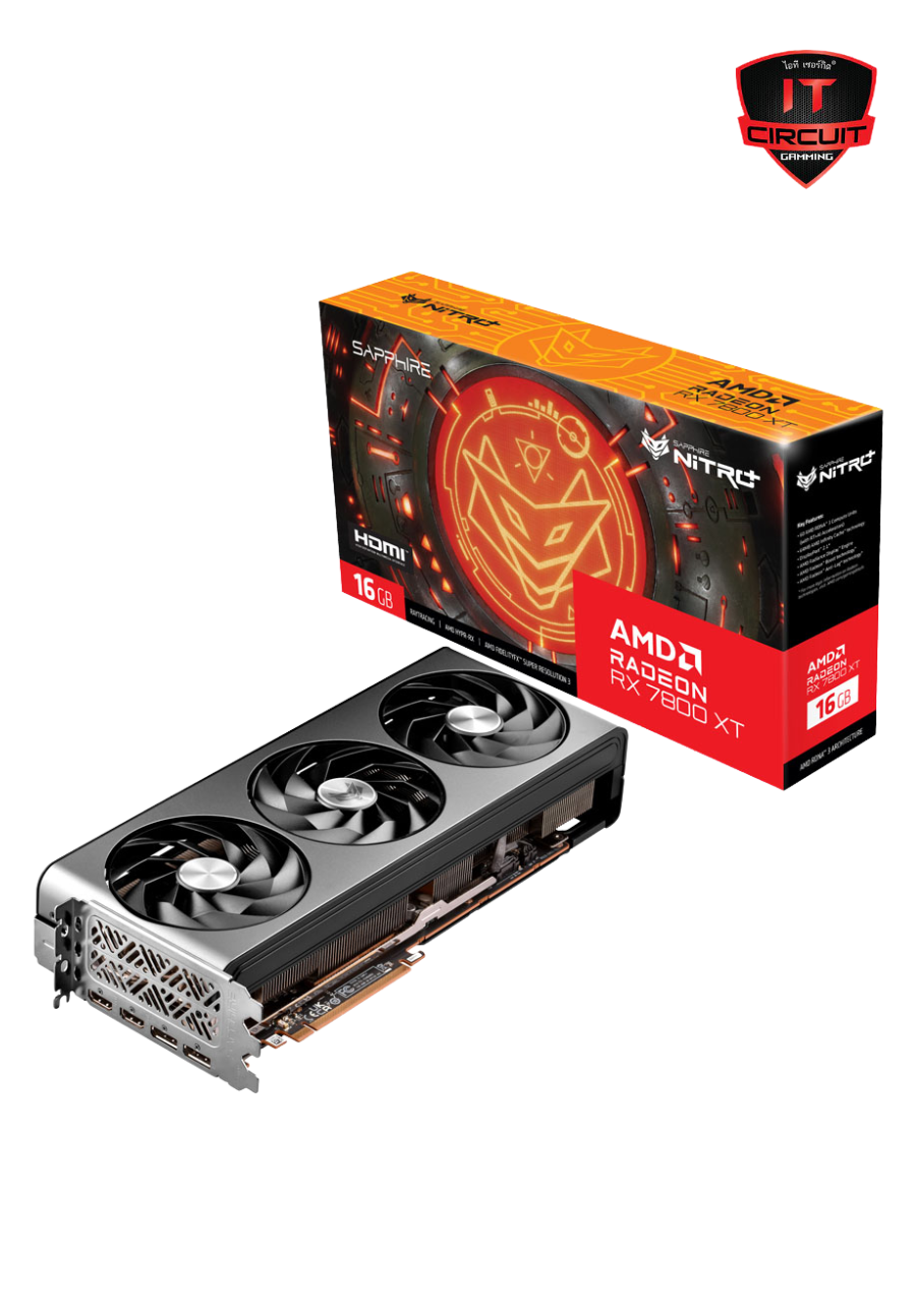 VGA (การ์ดจอ) SAPPHIRE NITRO+ AMD RADEON RX 7800 XT 16GB - 16GB GDDR6 SN041025T459H