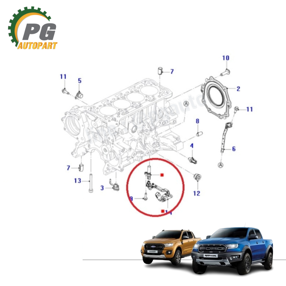เซ็นเซอร์เพลาข้อเหวี่ยง+สายไฟ (CKP) / เซ็นเซอร์เพลาราวลิ้น FORD RANGER T8 ปี 2018-2022 , EVEREST 18 2.0 (1ชิ้น) แท้ / รูปจริง