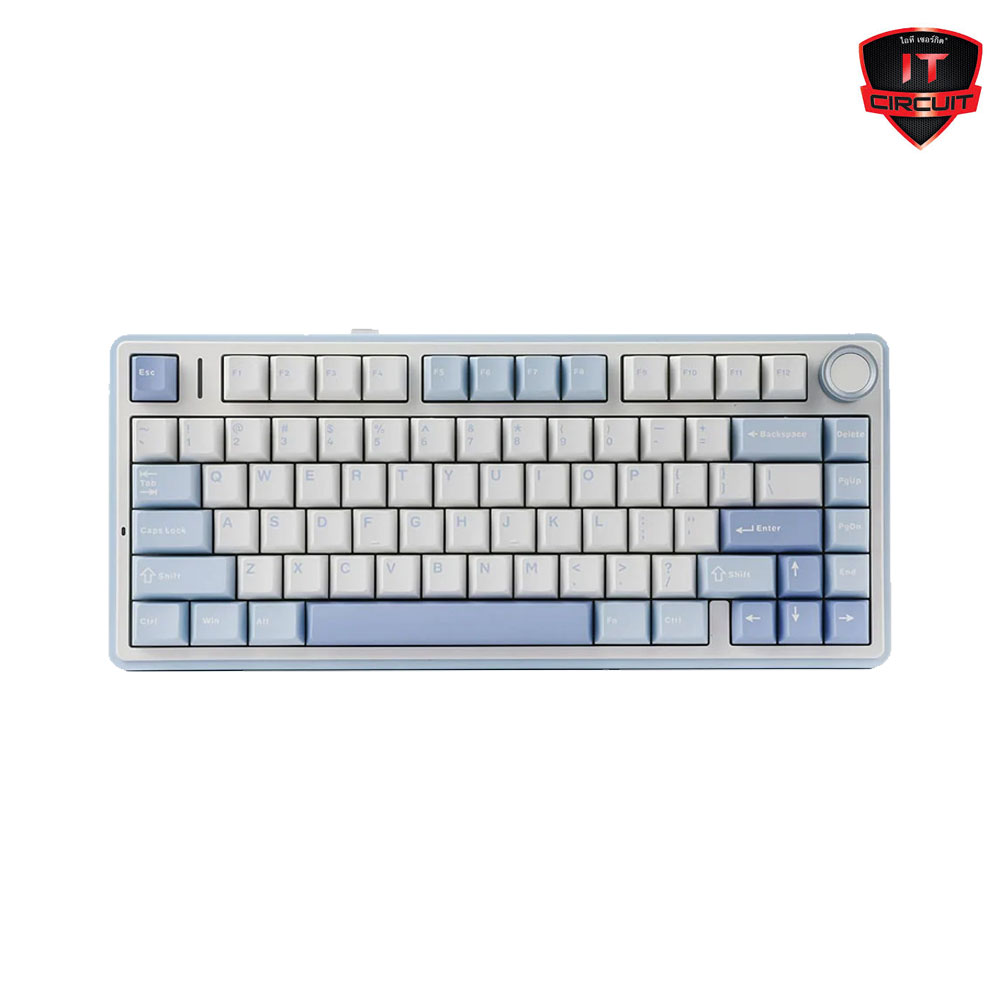 WIRELESS KEYBOARD (คีย์บอร์ดไร้สาย) AULA F75 GREY SWITCH RGB EN/TH - LIGHT BLUE-WHITE-DARK BLUE