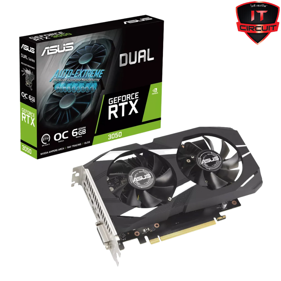 VGA (การ์ดจอ) ASUS GEFORCE RTX 3050 DUAL O6G - 6GB GDDR6