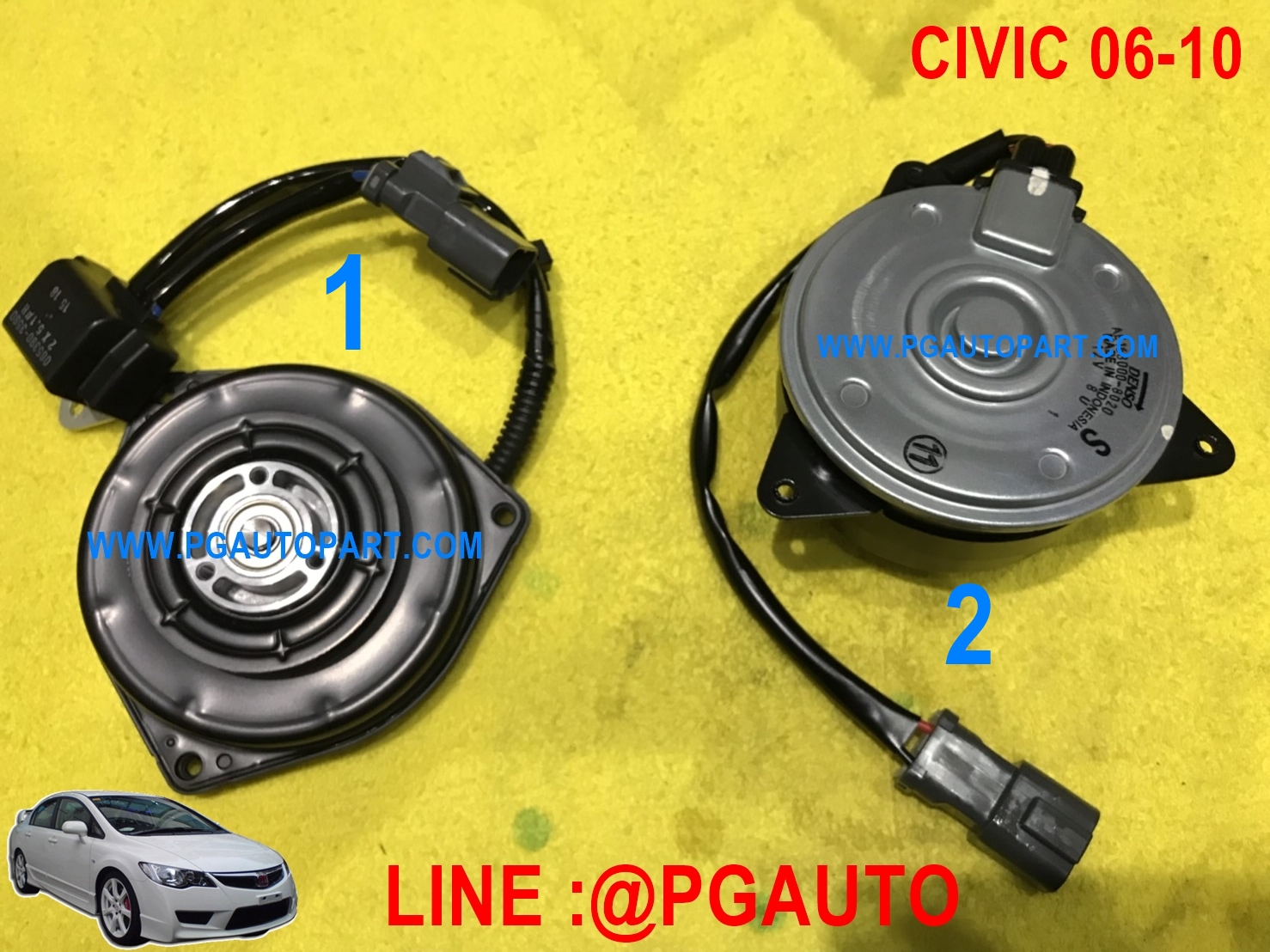 มอเตอร์พัดลมแอร์+มอเตอร์พัดลมหม้อน้ำ ฮอนด้าซีวิคเอฟดี โฉมนางฟ้า HONDA CIVIC FD ปี 2006-2010 (1ชุด=2ชิ้น) ยี่ห้อ DENSO (รับประกัน 1เดือน)