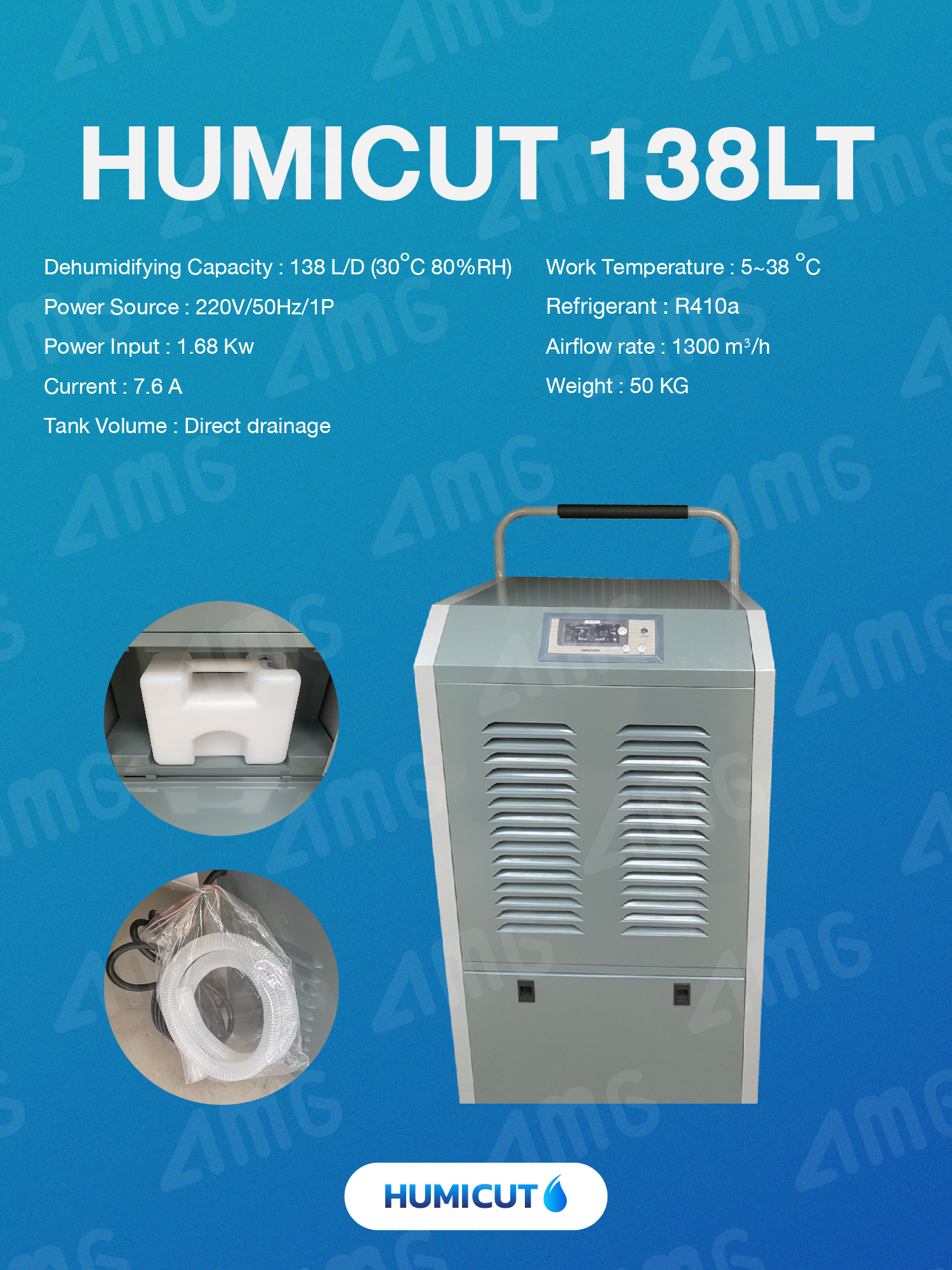 เครื่องลดความชื้นอุตสาหกรรม Humicut รุ่น 138LT