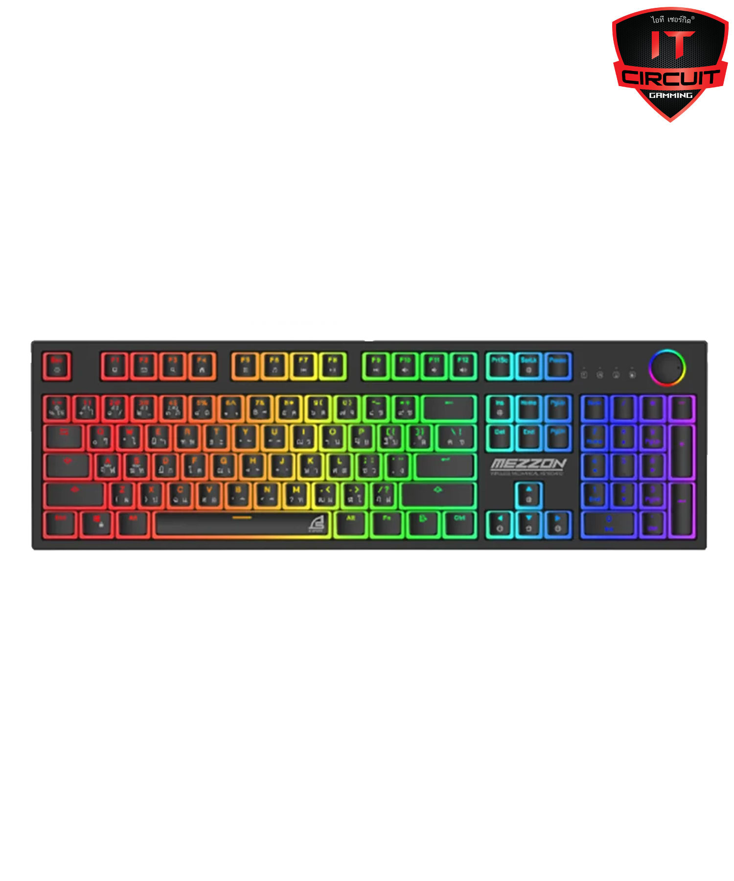KEYBOARD (คีย์บอร์ด) SIGNO KB-752BLK MEZZON (BLACK) (BLUE OPTICAL SWITCH - RGB - EN/TH)
