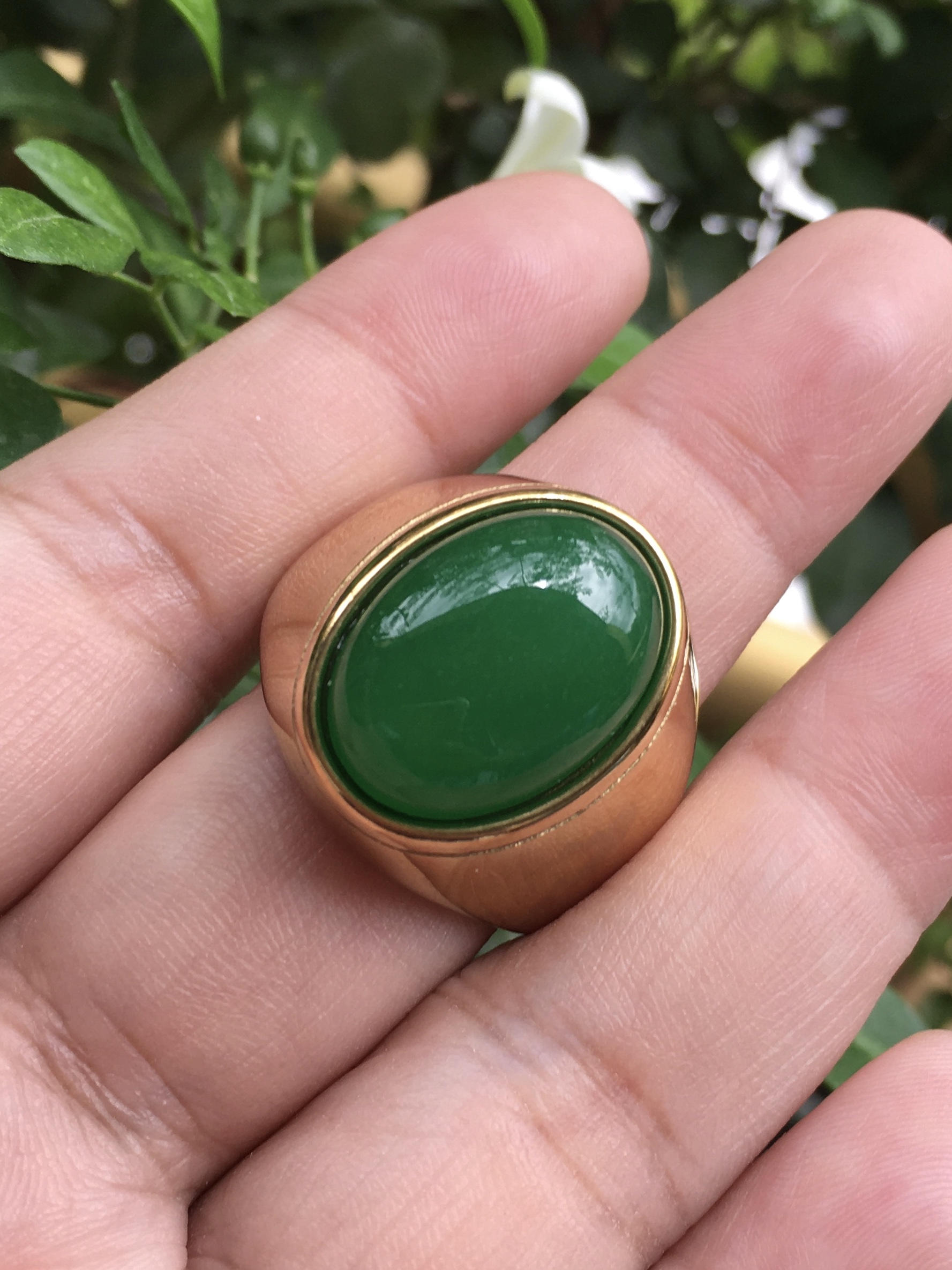 (ไซส์ 65) แหวนหยก แหวนแฟชั่นชาย ไซส์ใหญ่ ใส่สวย ราคาเบาหวิว