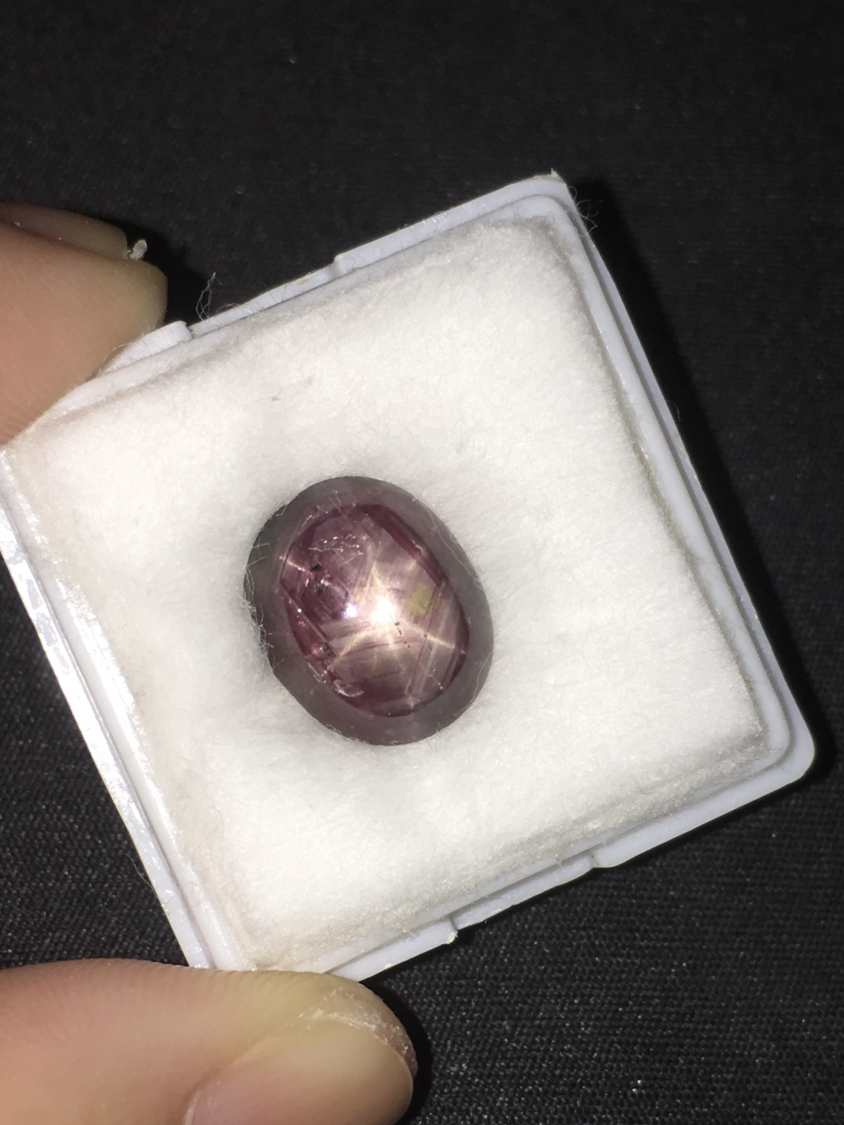 STAR RUBY ทับทิมสตาร์แท้ 5.6 กะรัต สีแดงโทนเข้ม ขาชัดสวย เม็ดใหญ่สวย